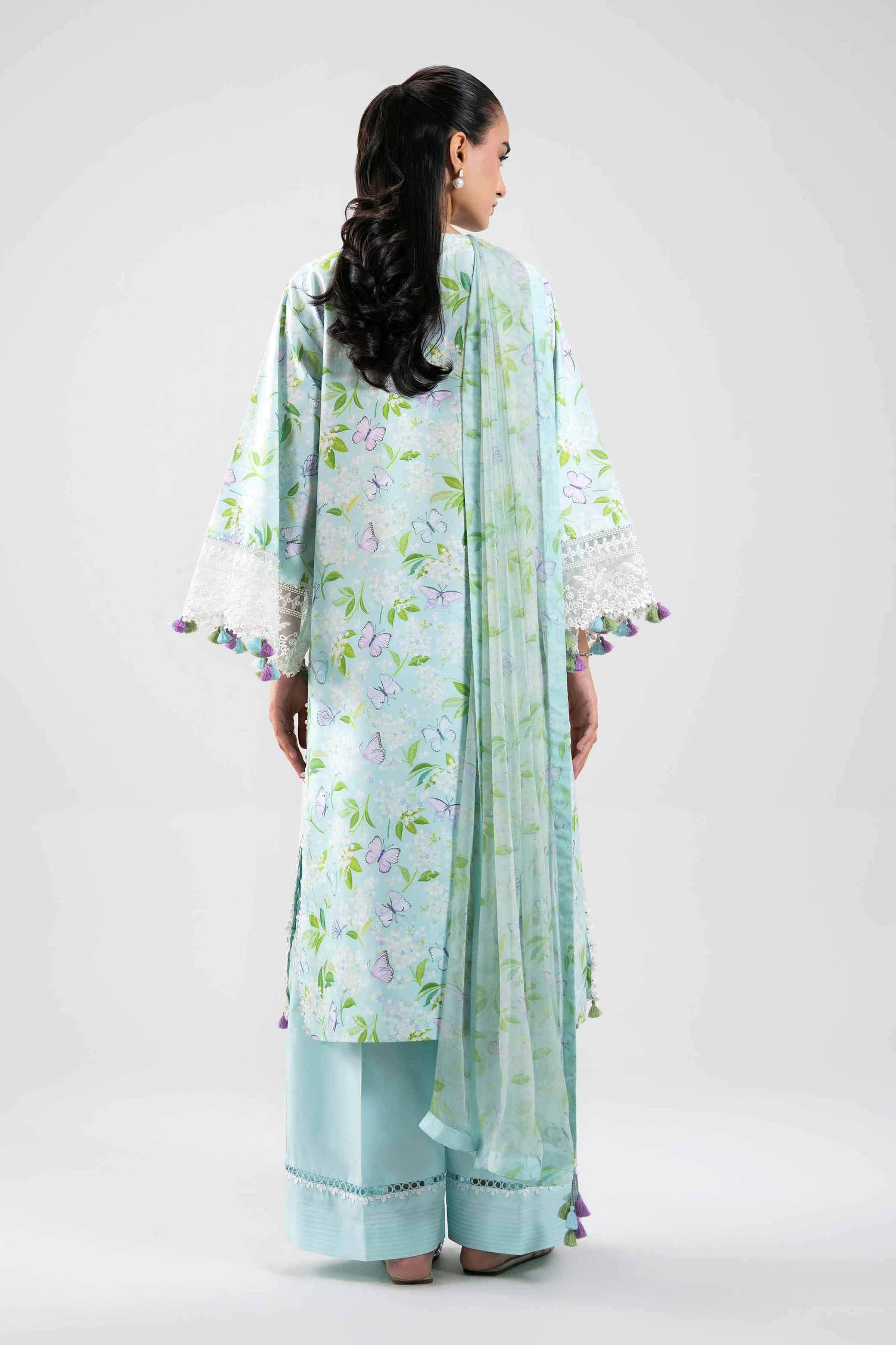 3 Piece - Digital Printed Embroidered Suit - 42601397 Blue Lawn 3PC Embroidered UNSTITCHED