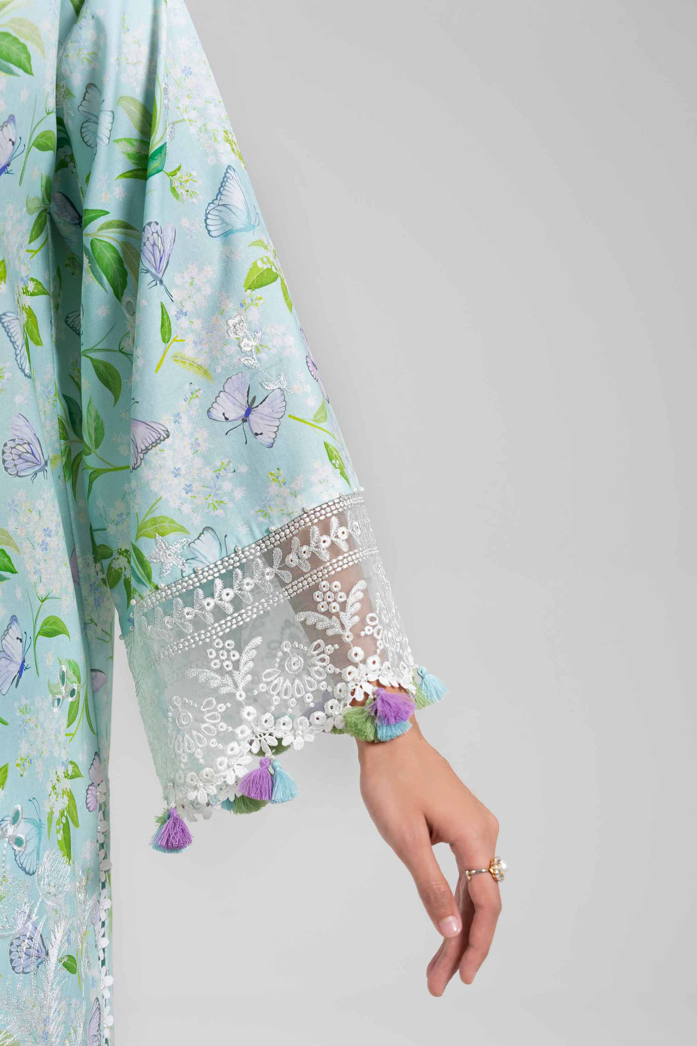 3 Piece - Digital Printed Embroidered Suit - 42601397 Blue Lawn 3PC Embroidered UNSTITCHED