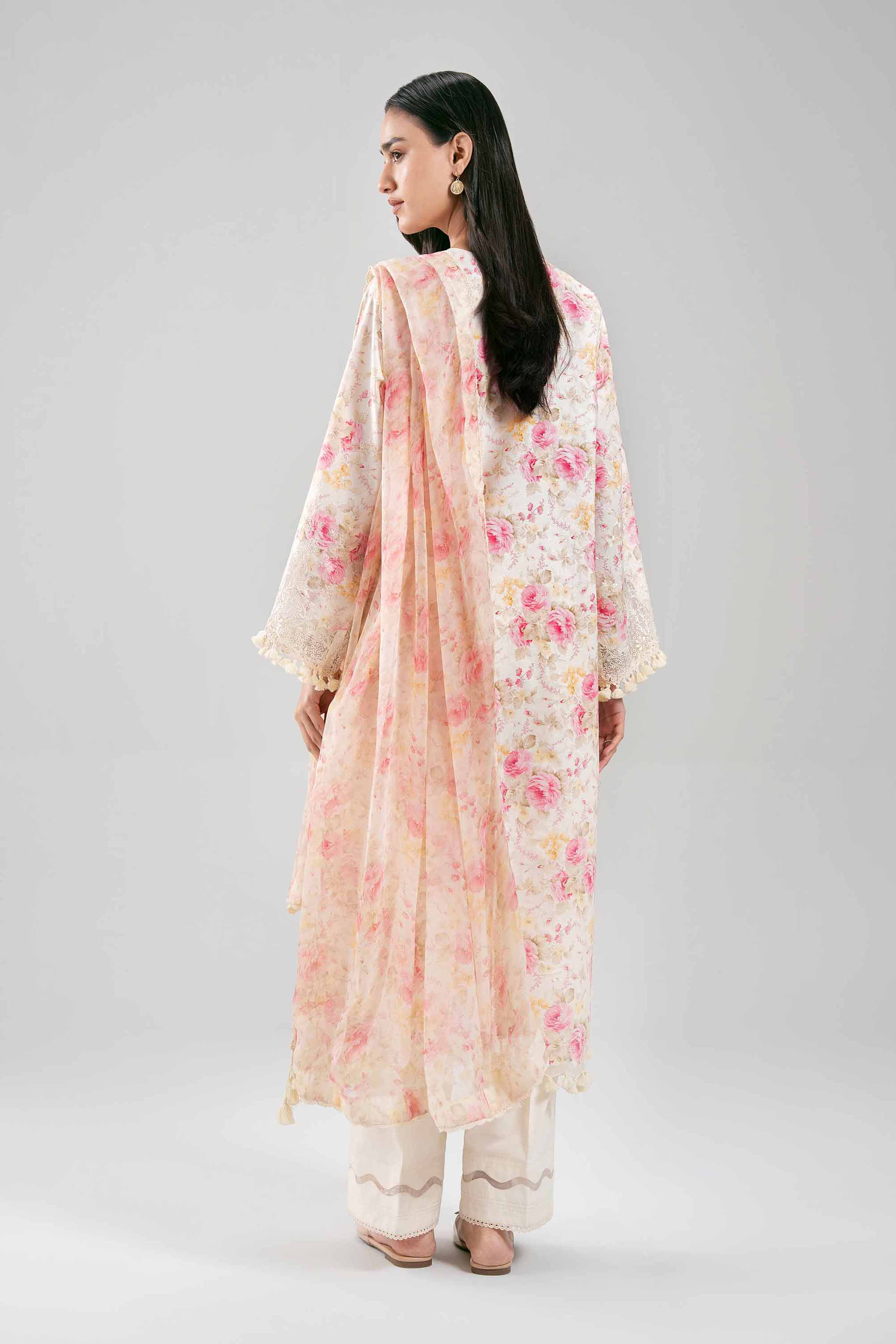 3 Piece - Digital Printed Embroidered Suit - 42601398
