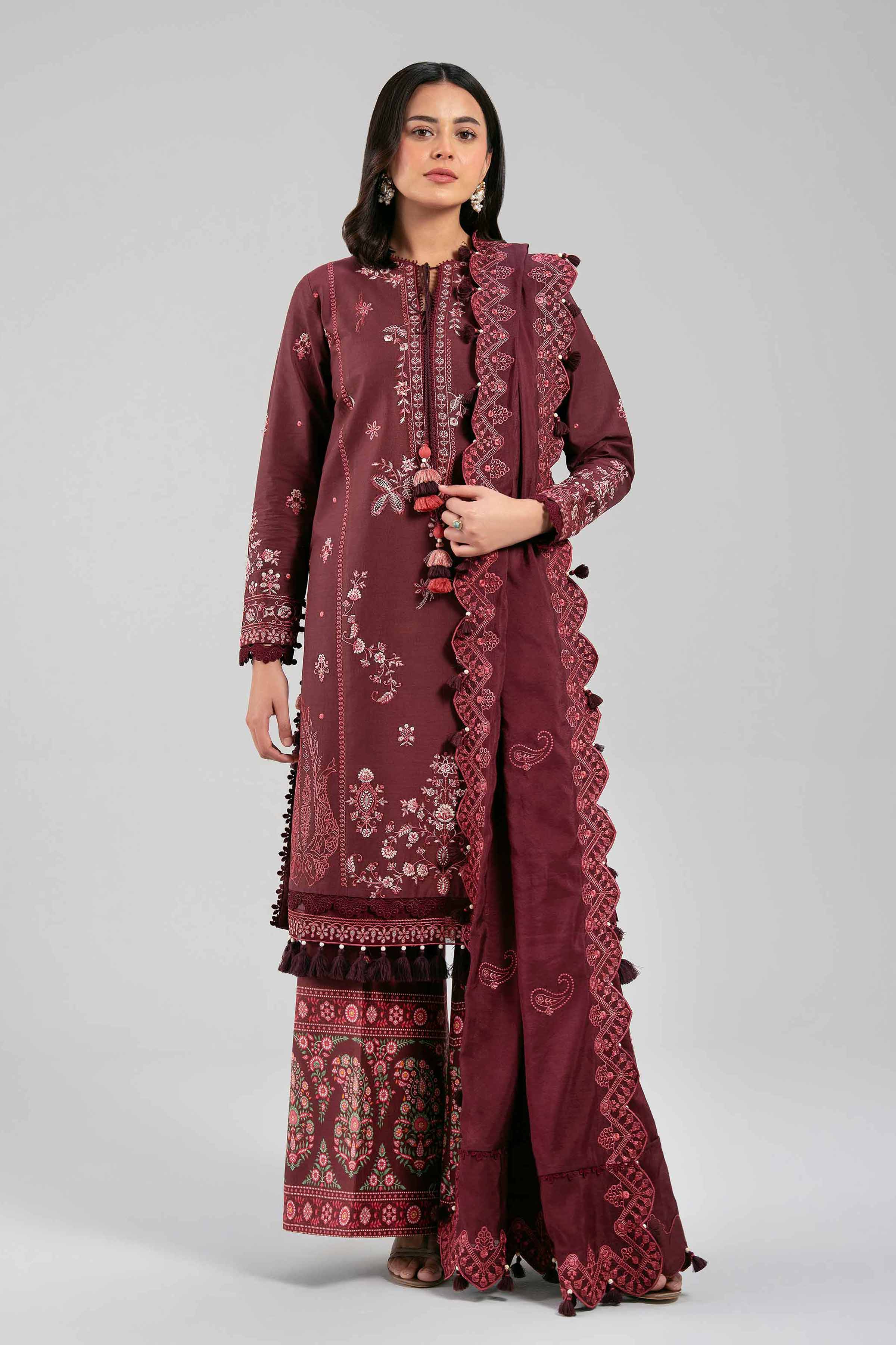 3 Piece - Embroidered Suit - 42601401 for Women - Unstitched Collection