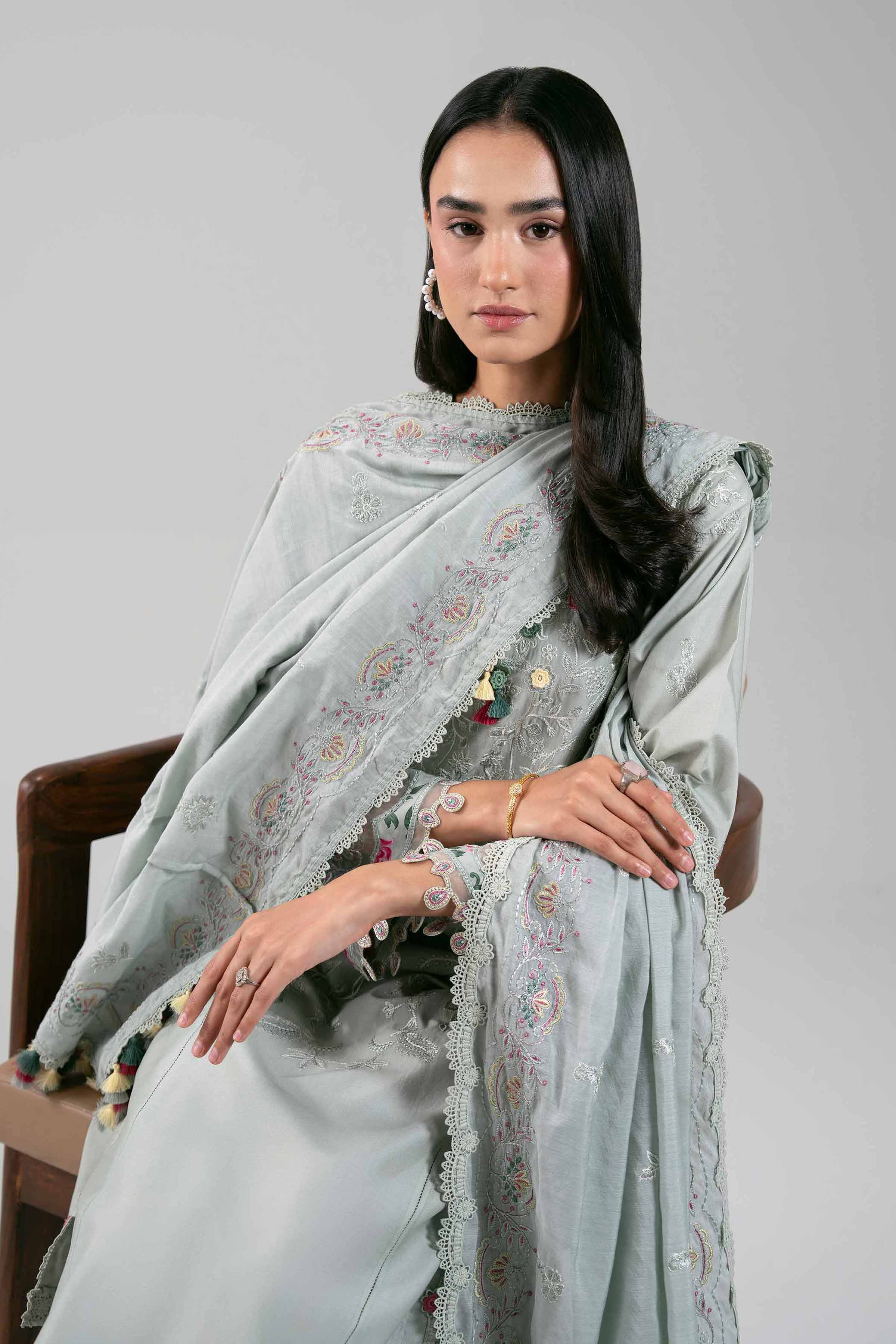 3 Piece - Digital Printed Embroidered Suit - 42601402