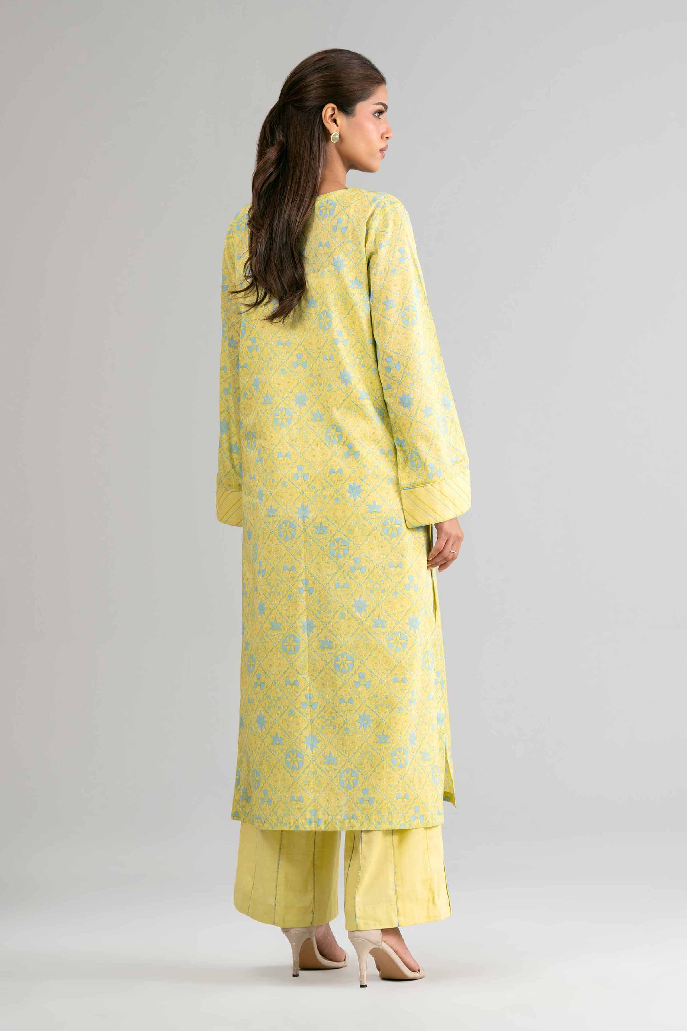 2 Piece - Printed Suit - 42601408 Yellow Lawn 2PC Printed Summer