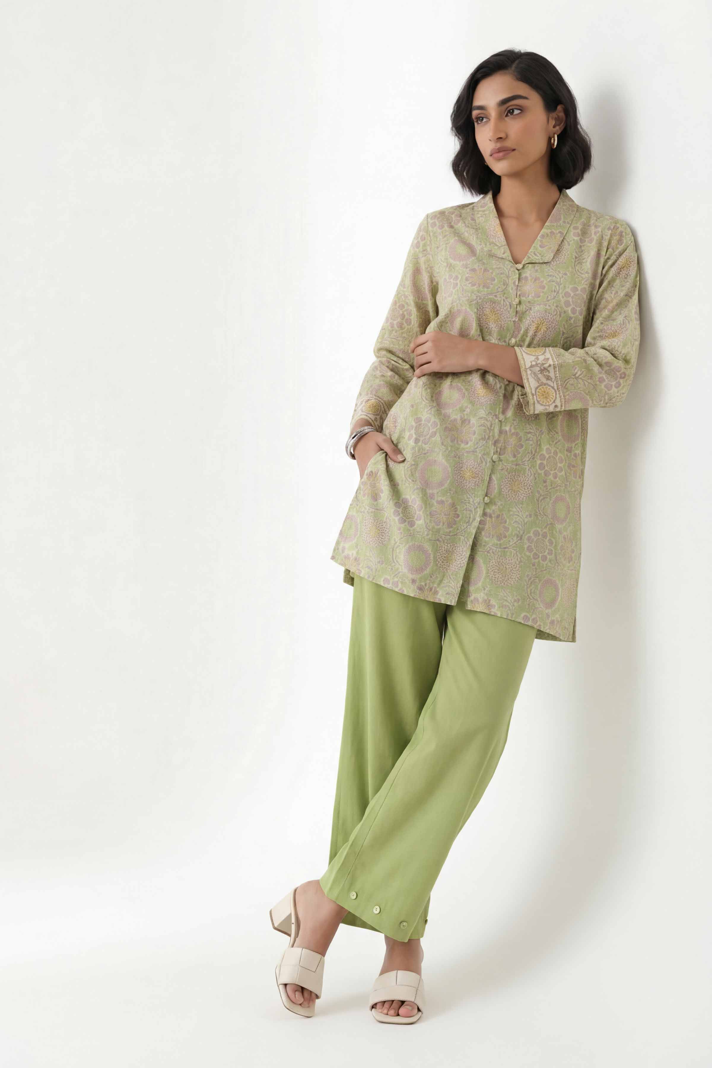 2 Piece - Printed Suit - 42601413 Green Lawn 2PC Printed Summer