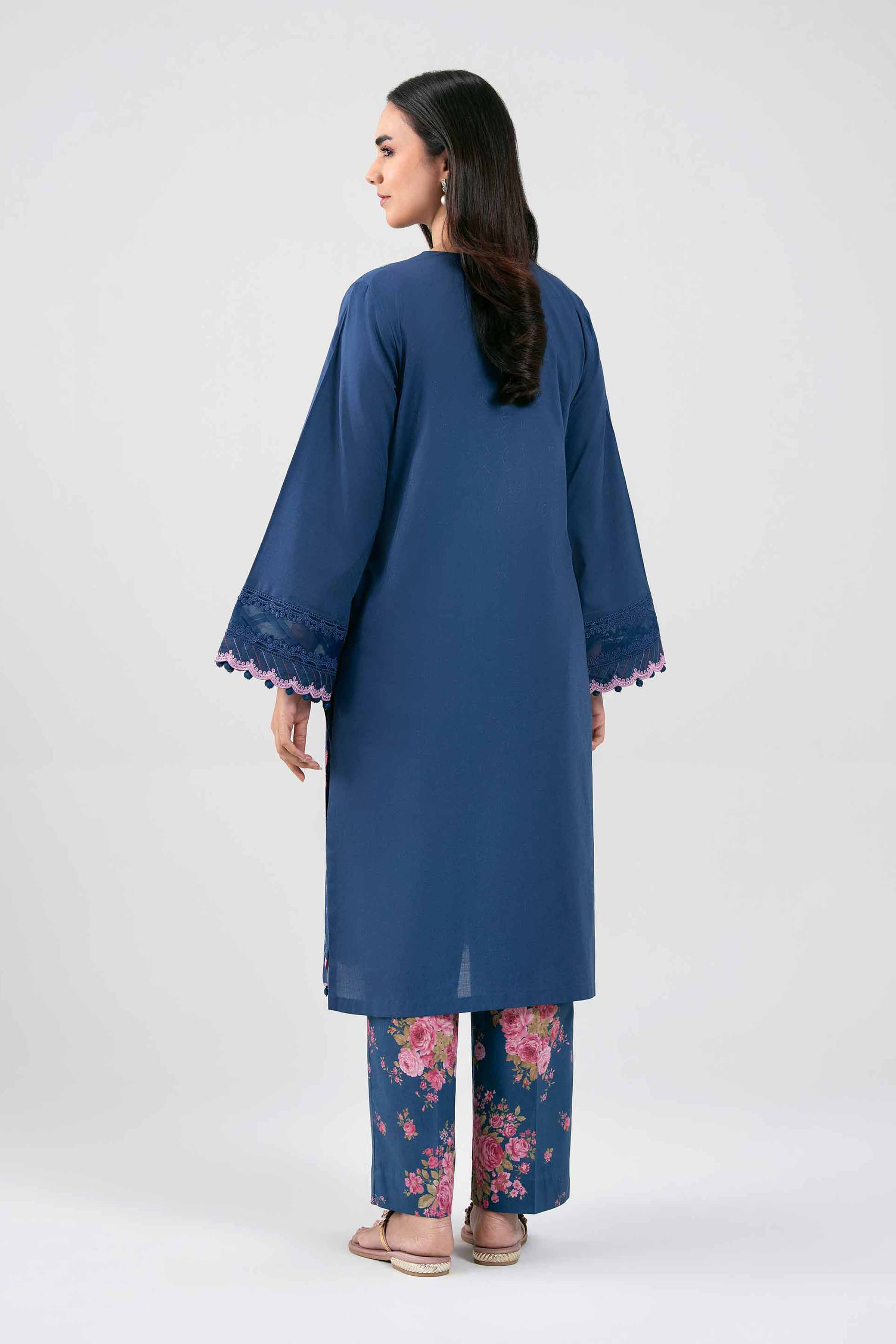 2 Piece - Digital Printed Embroidered Suit - 42601422 Blue Lawn 2PC Embroidered Summer