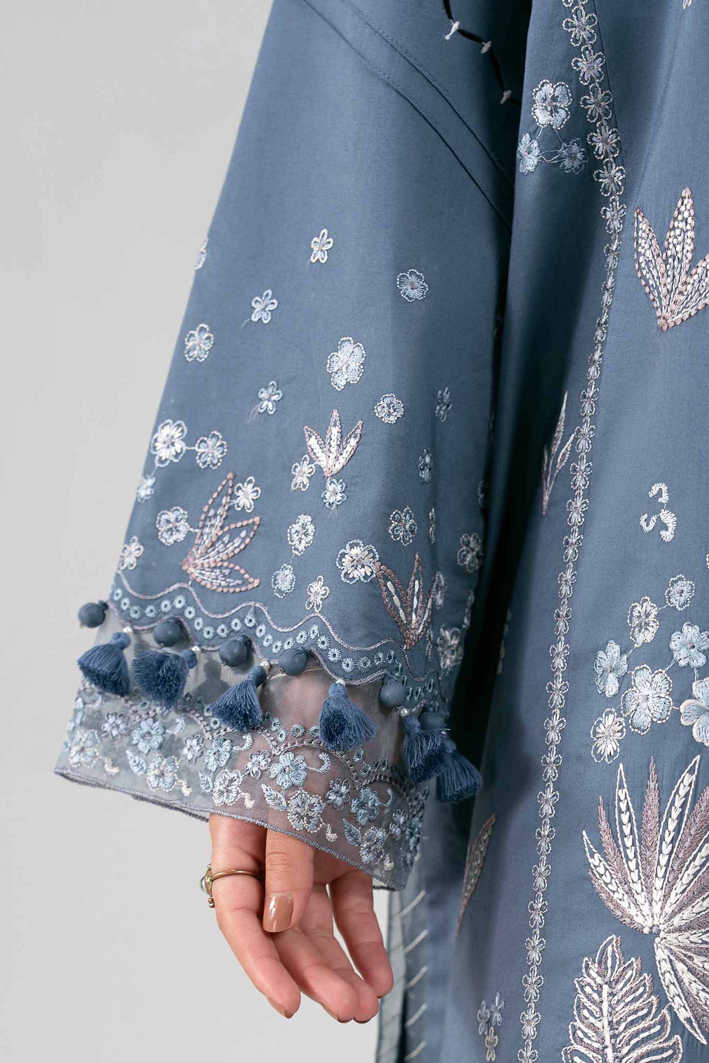2 Piece - Embroidered Suit - 42601426 Blue Lawn 2PC Embroidered Summer