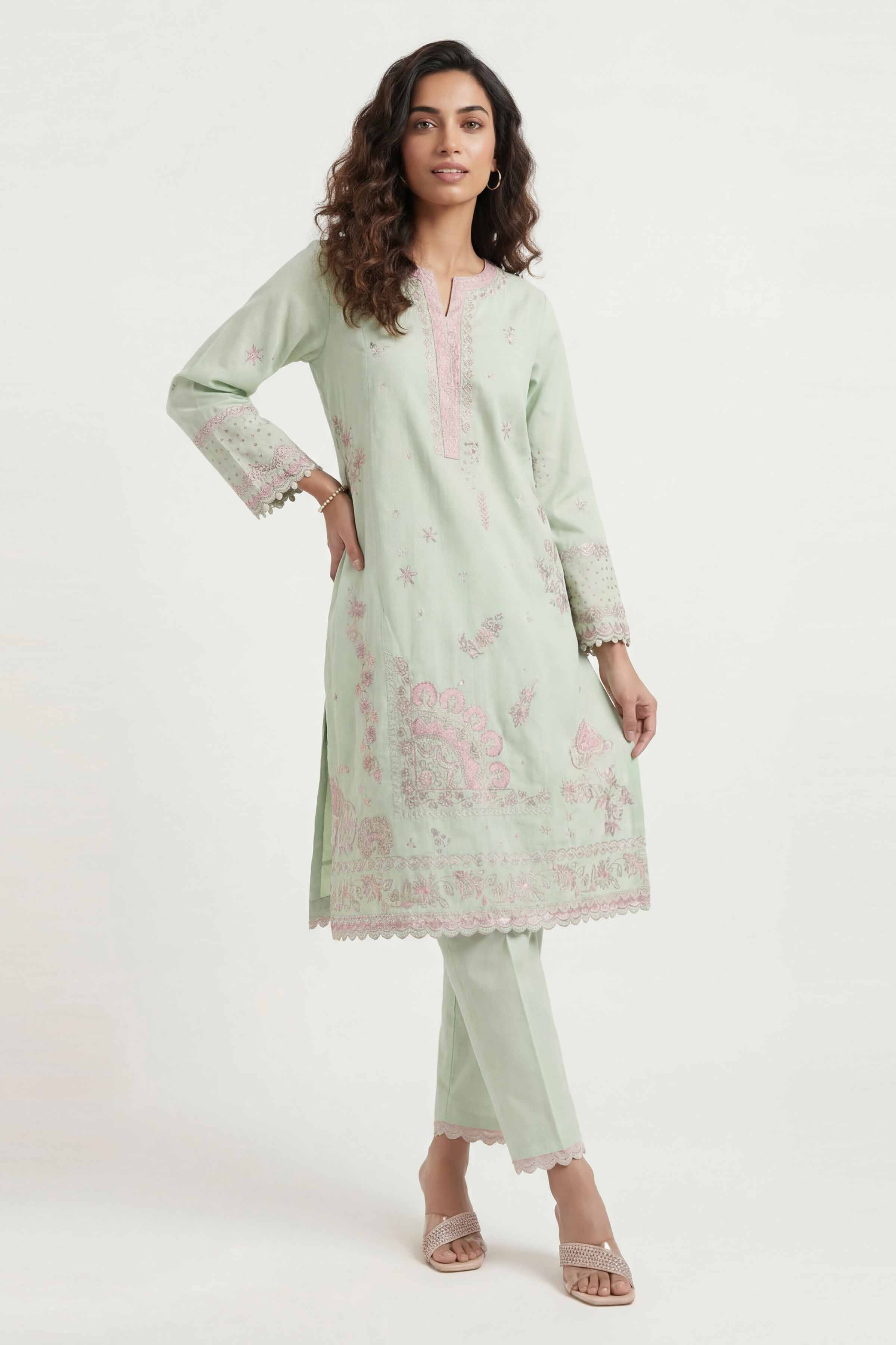 2 Piece - Embroidered Suit - 42601432 Lawn 2PC Embroidered Summer