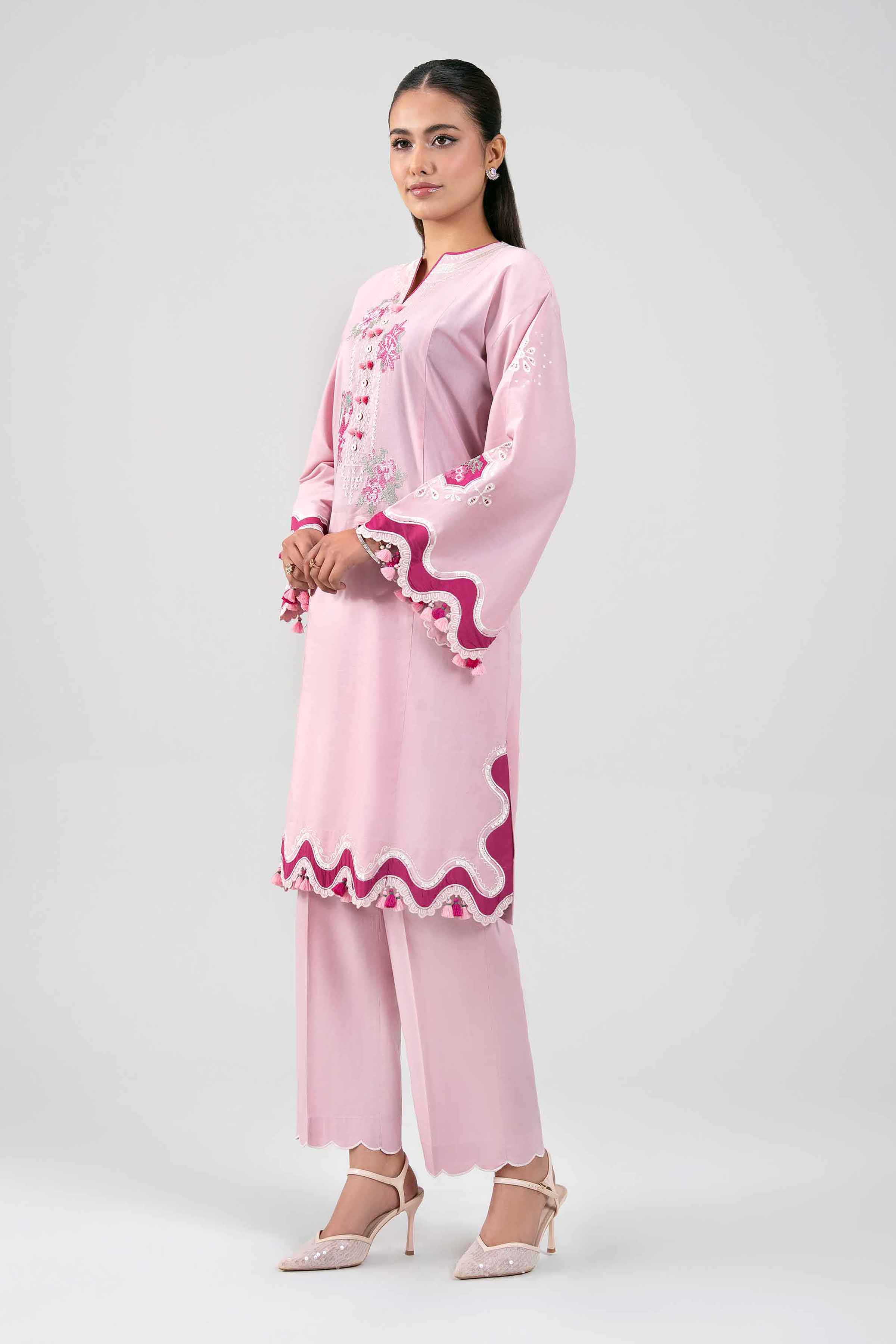 2 Piece - Embroidered Suit - 42601433 Pink Lawn 2PC Embroidered