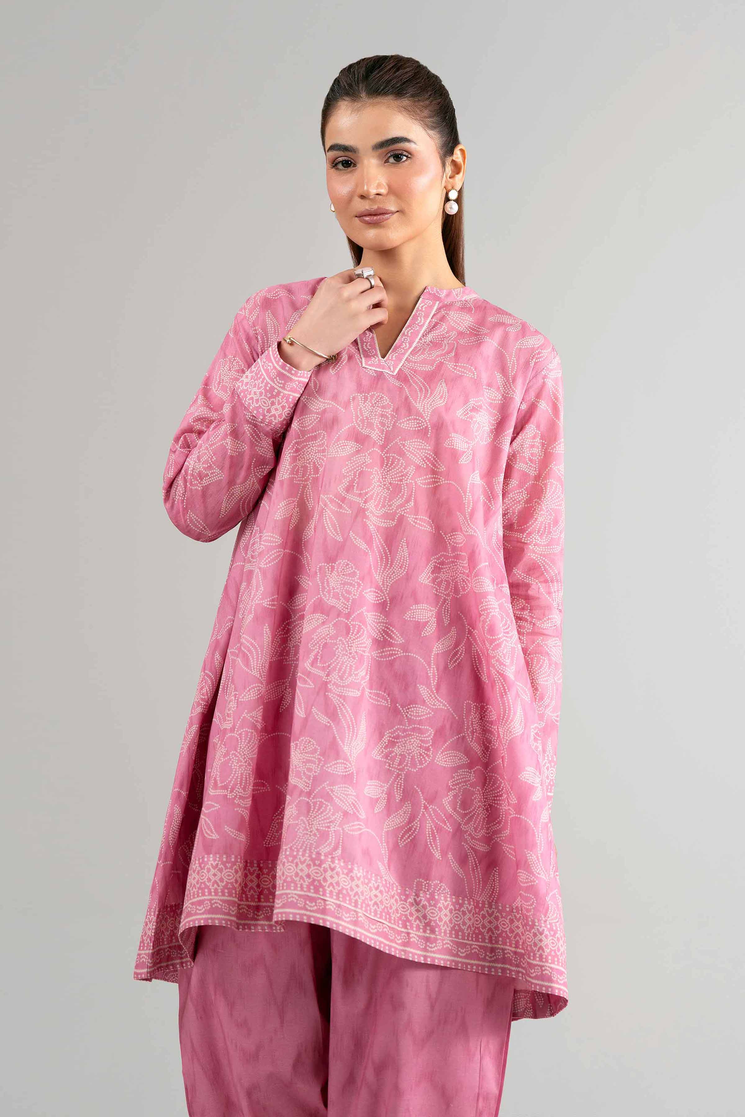 2 Piece - Printed Suit - 42601434 Pink Lawn 2PC Printed Summer