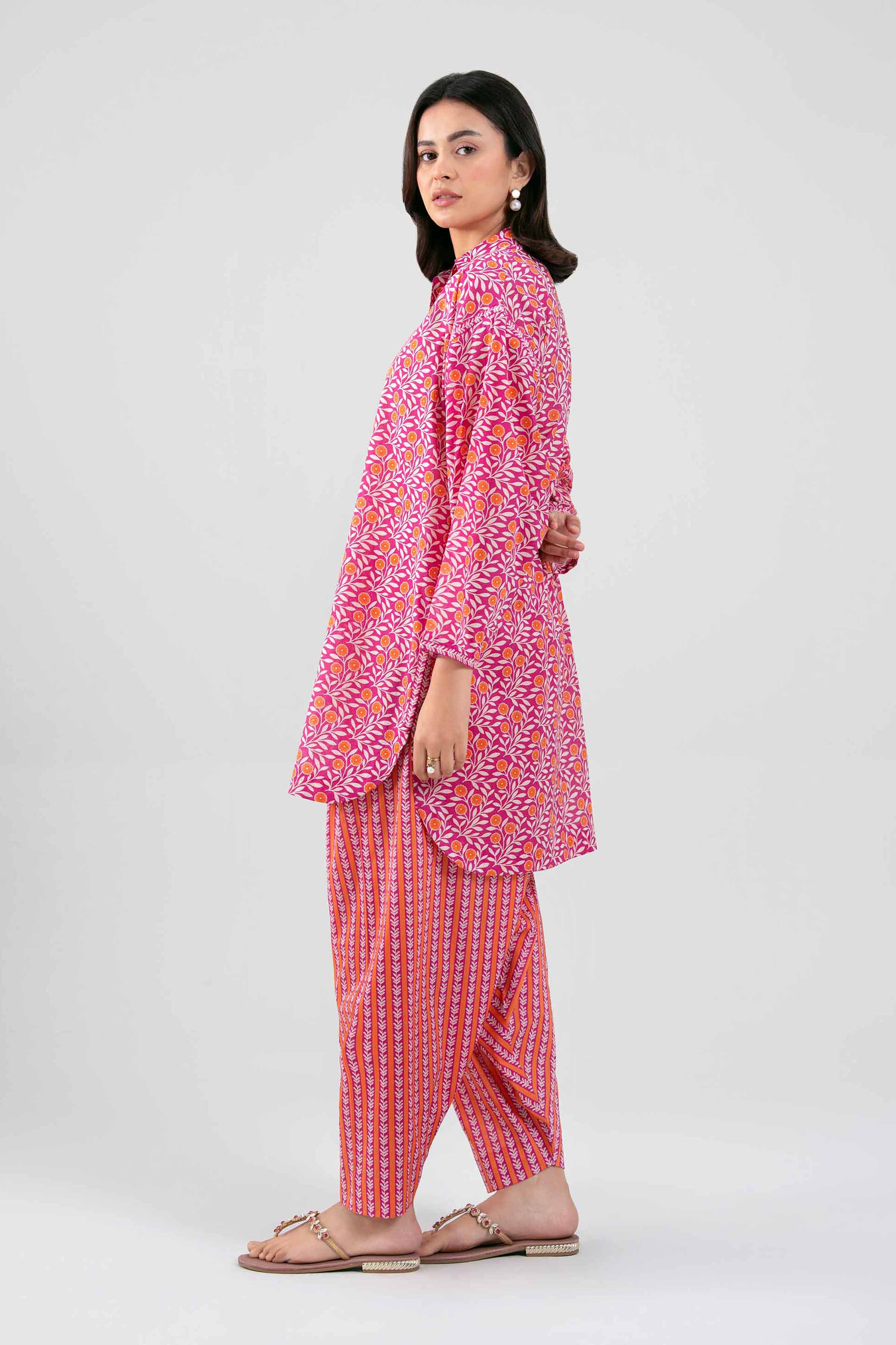 2 Piece - Printed Suit - 42601440 Pink Lawn 2PC Printed Summer