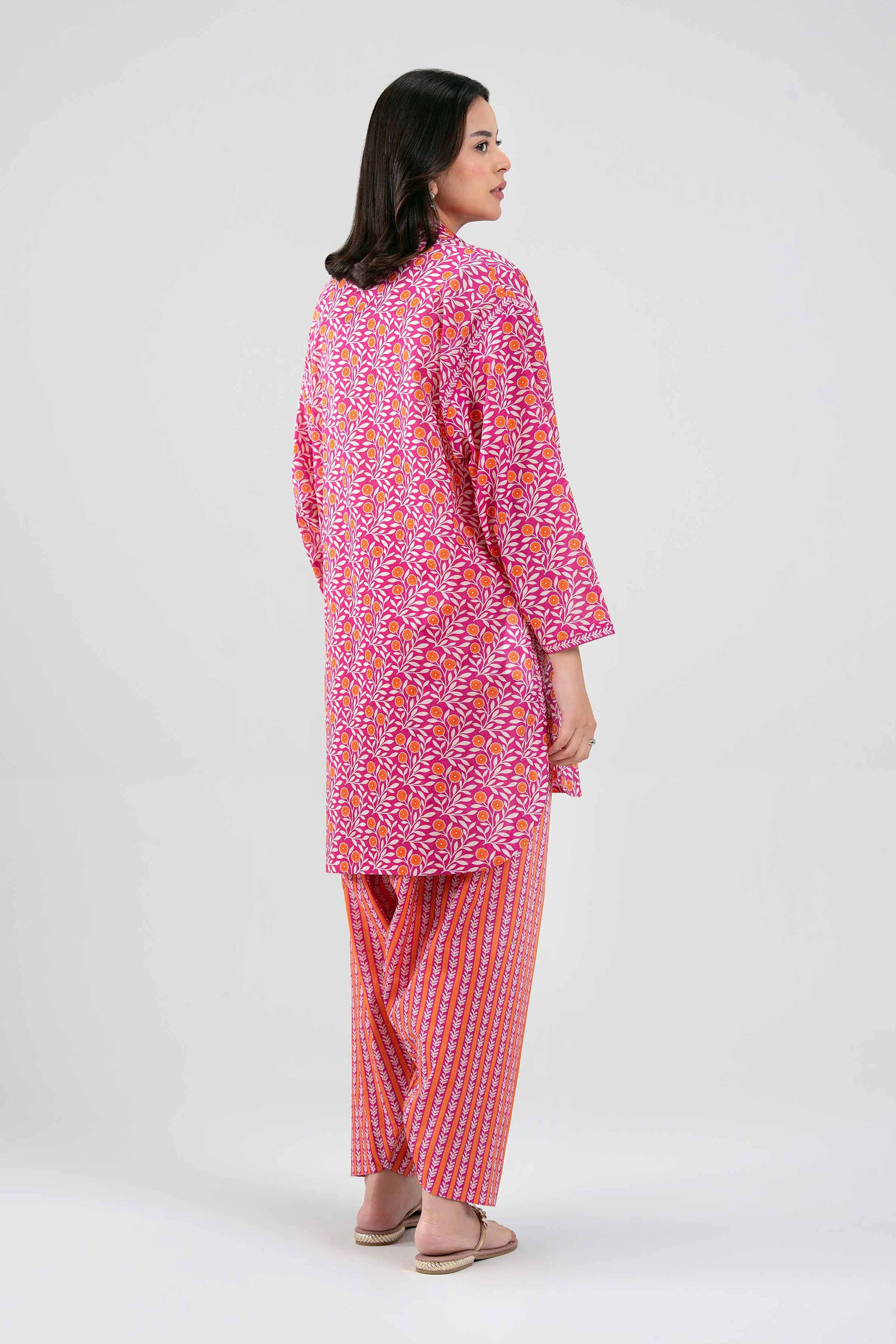 2 Piece - Printed Suit - 42601440 Pink Lawn 2PC Printed Summer
