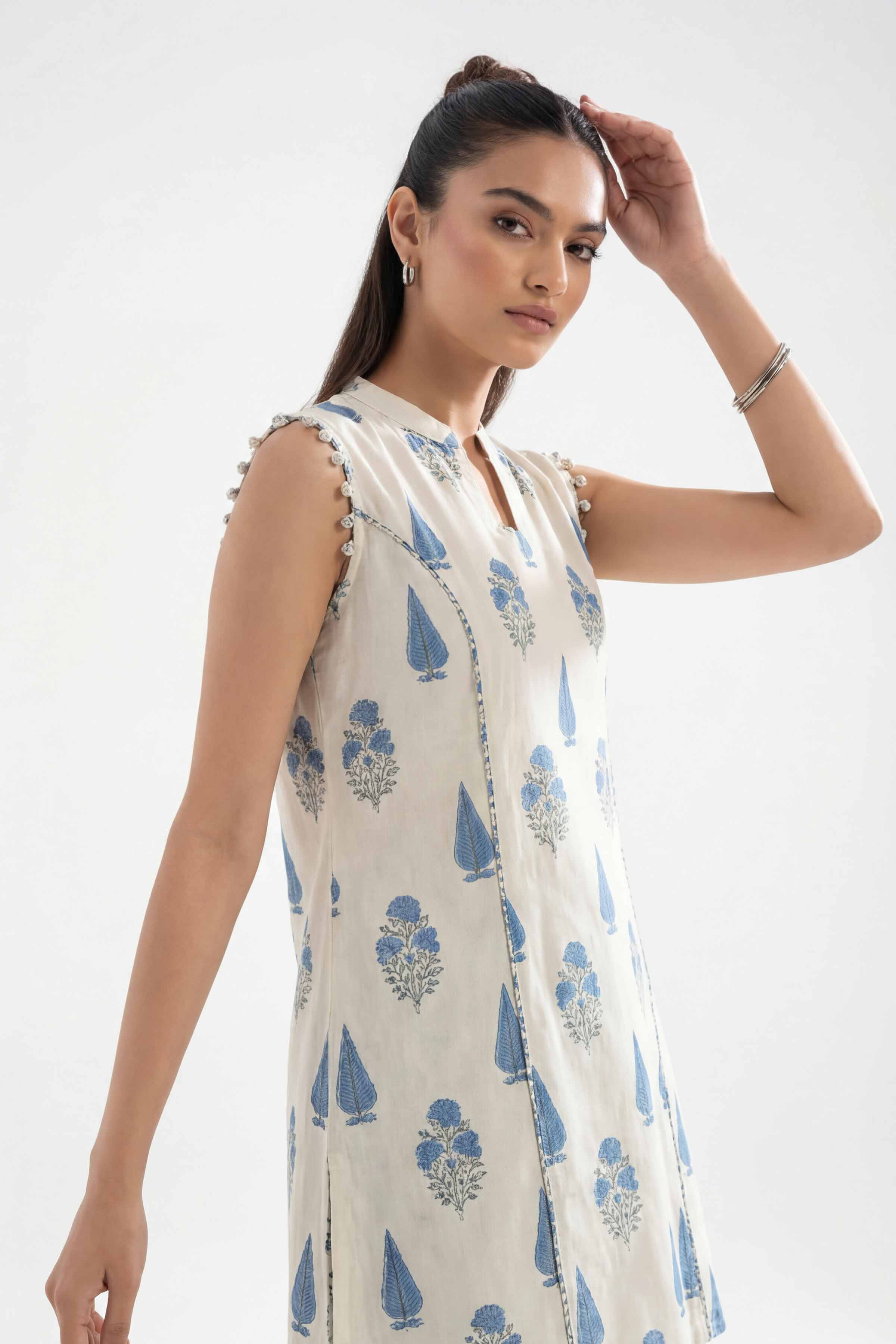 2 Piece - Printed Suit - 42601441 Cream Lawn 2PC Printed Summer