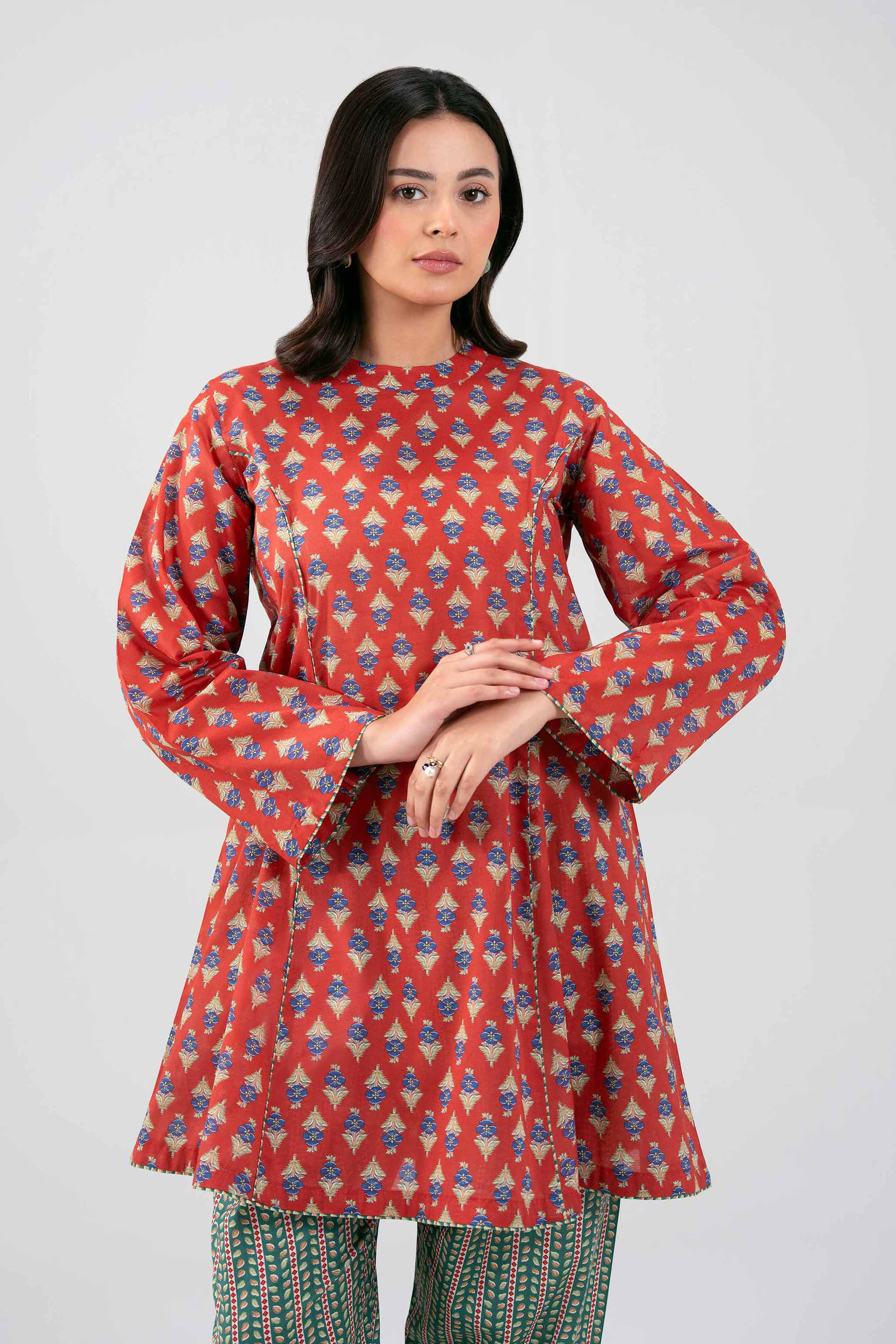 2 Piece - Printed Suit - 42601442 Red Lawn 2PC Printed Summer