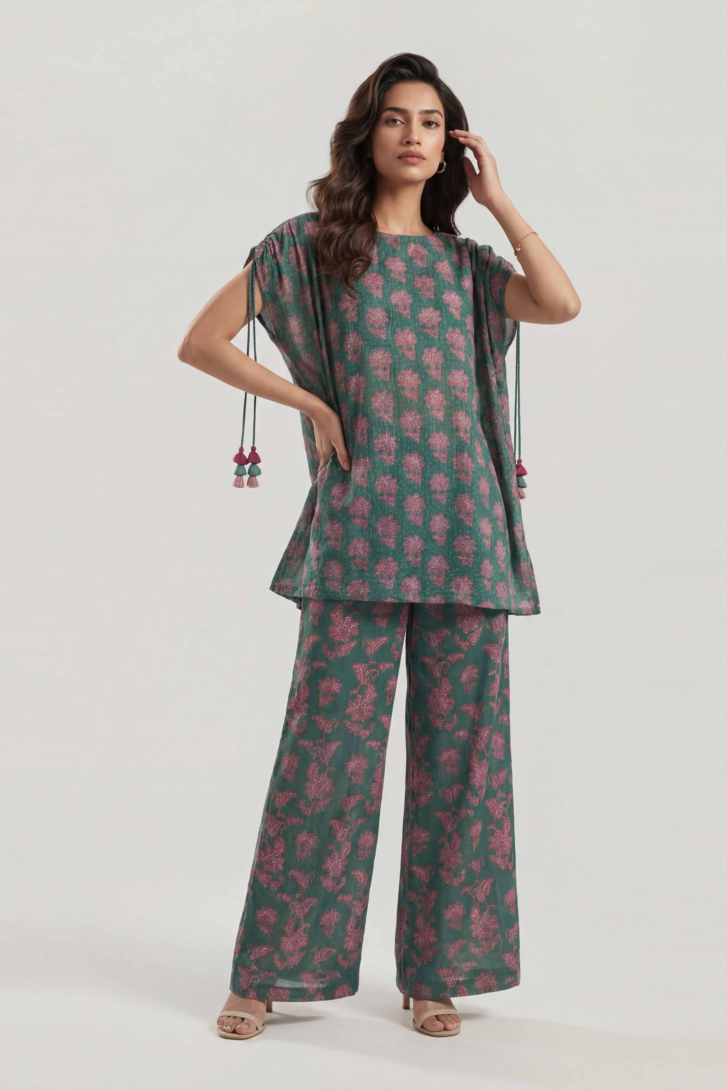2 Piece - Printed Suit - 42601444 Green Lawn 2PC Printed Summer