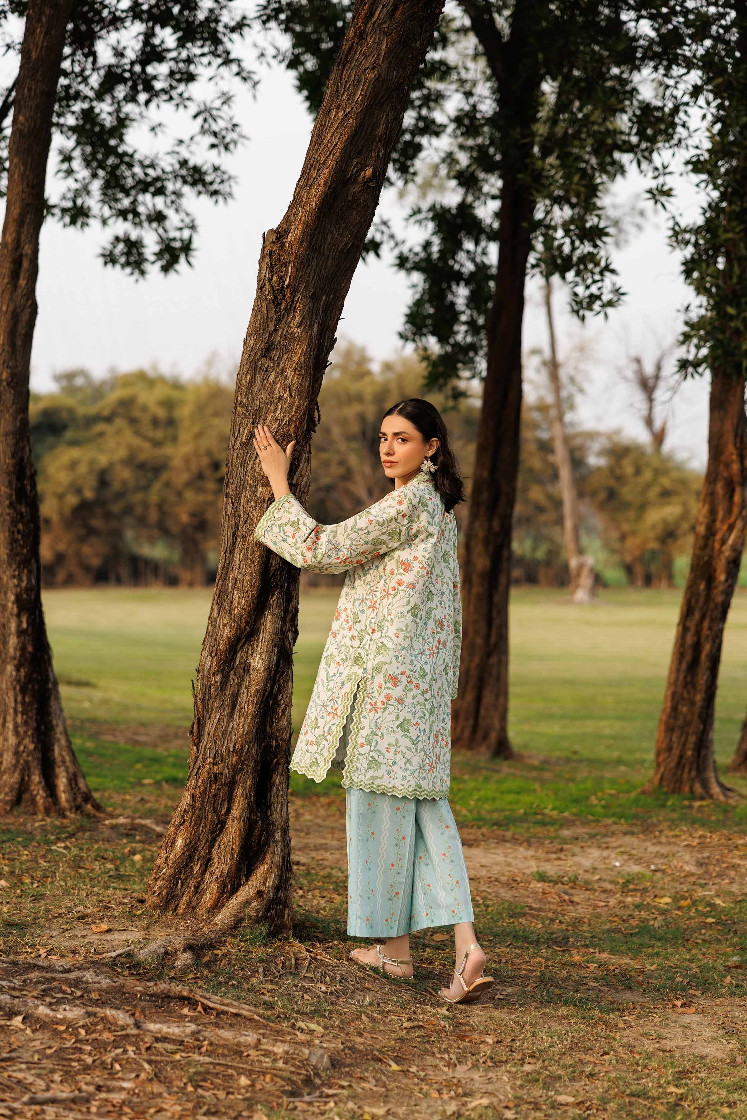 2 Piece - Printed Suit - 42601446 Cream Lawn 2PC Printed Summer
