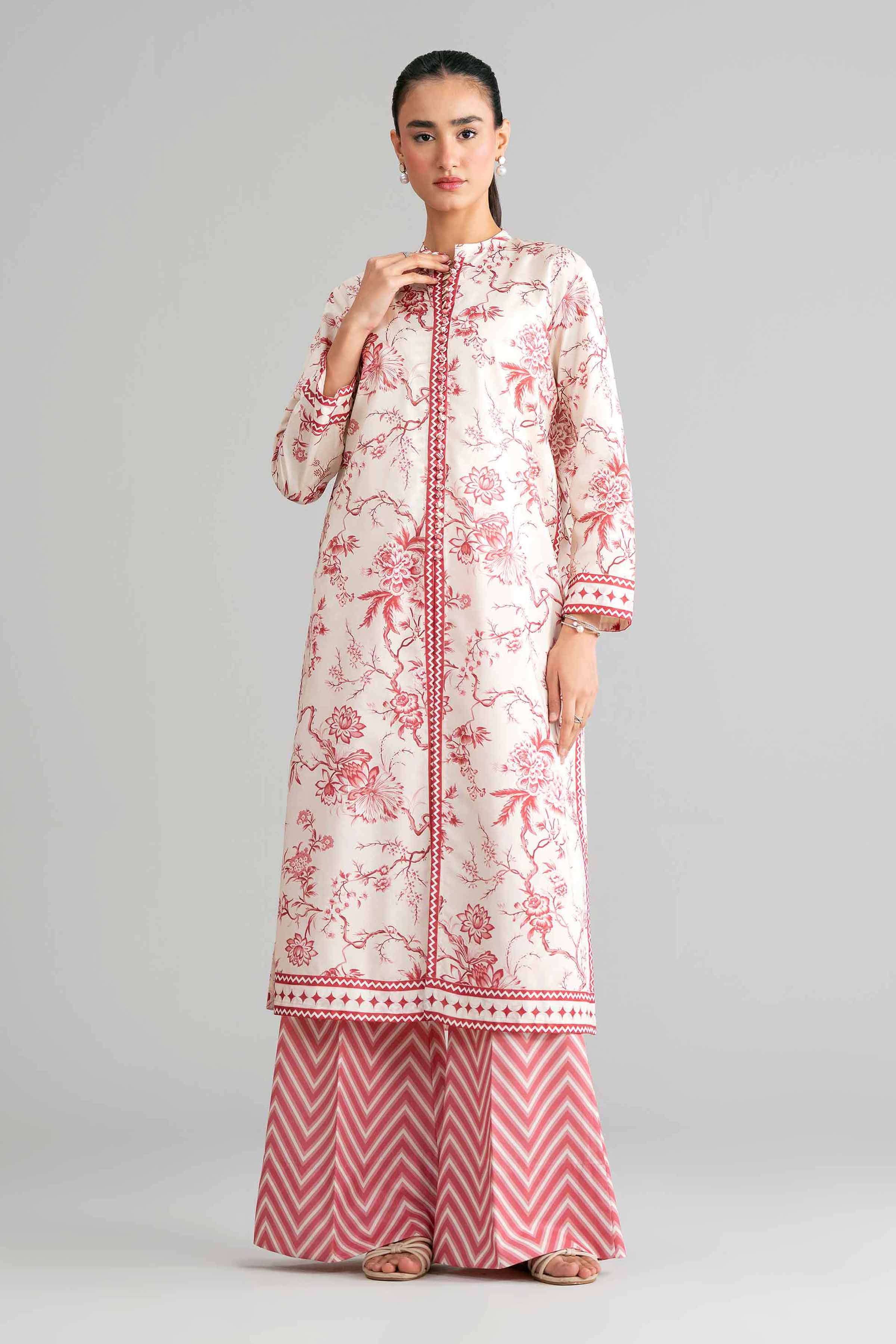 2 Piece - Printed Suit - 42601447 Cream Lawn 2PC Printed Summer