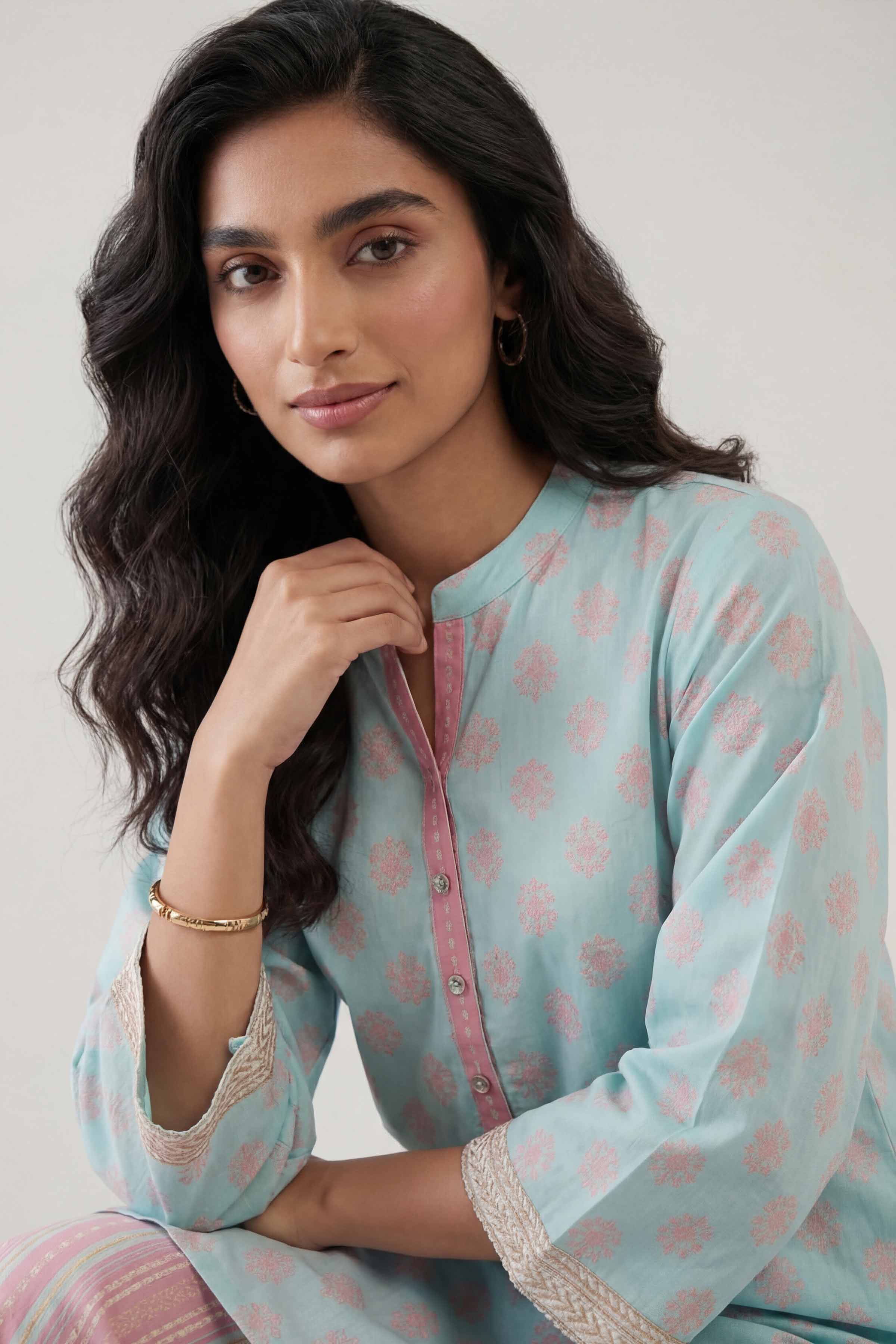 2 Piece - Printed Suit - 42601450 Blue Lawn 2PC Printed Summer