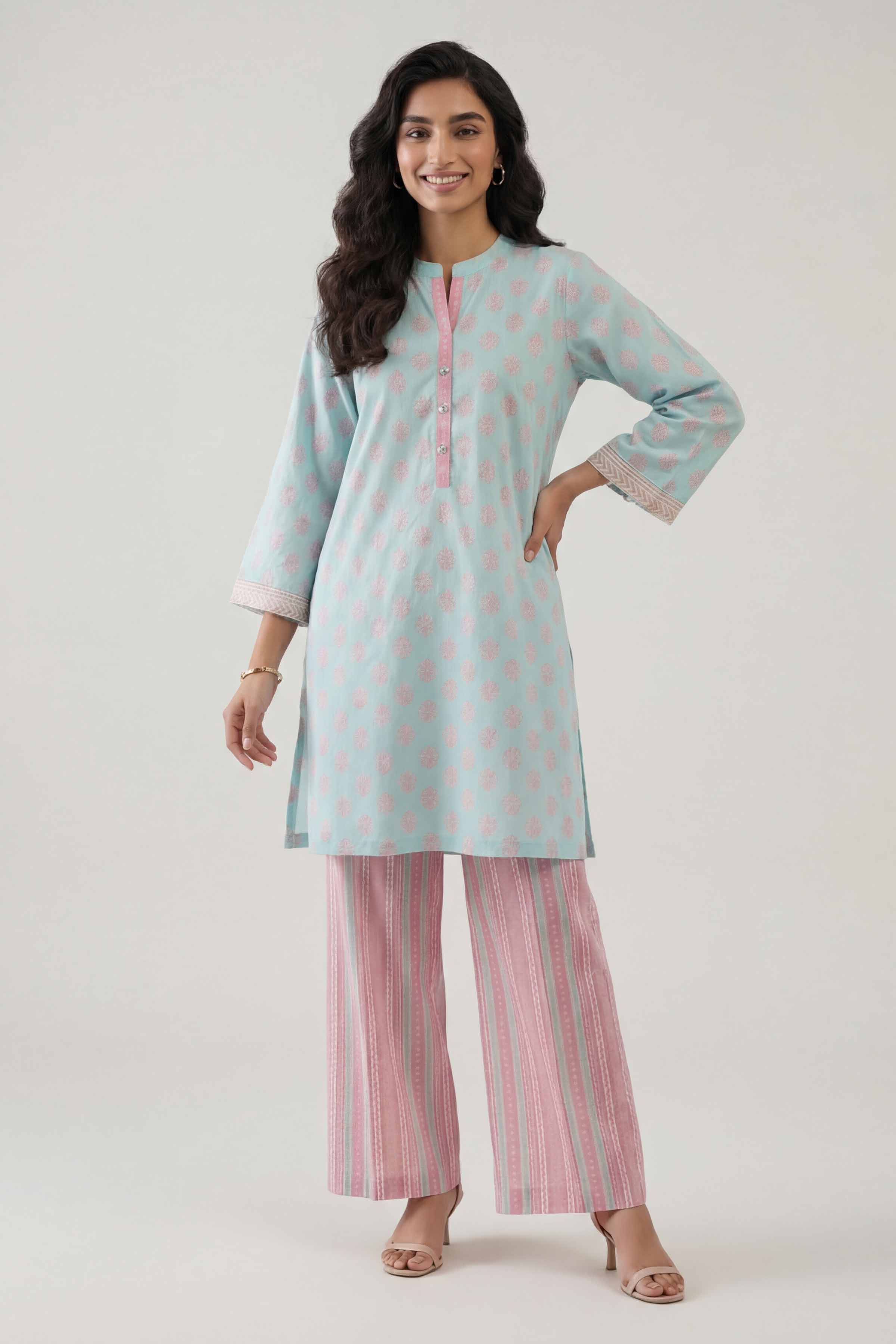 2 Piece - Printed Suit - 42601450 Blue Lawn 2PC Printed Summer