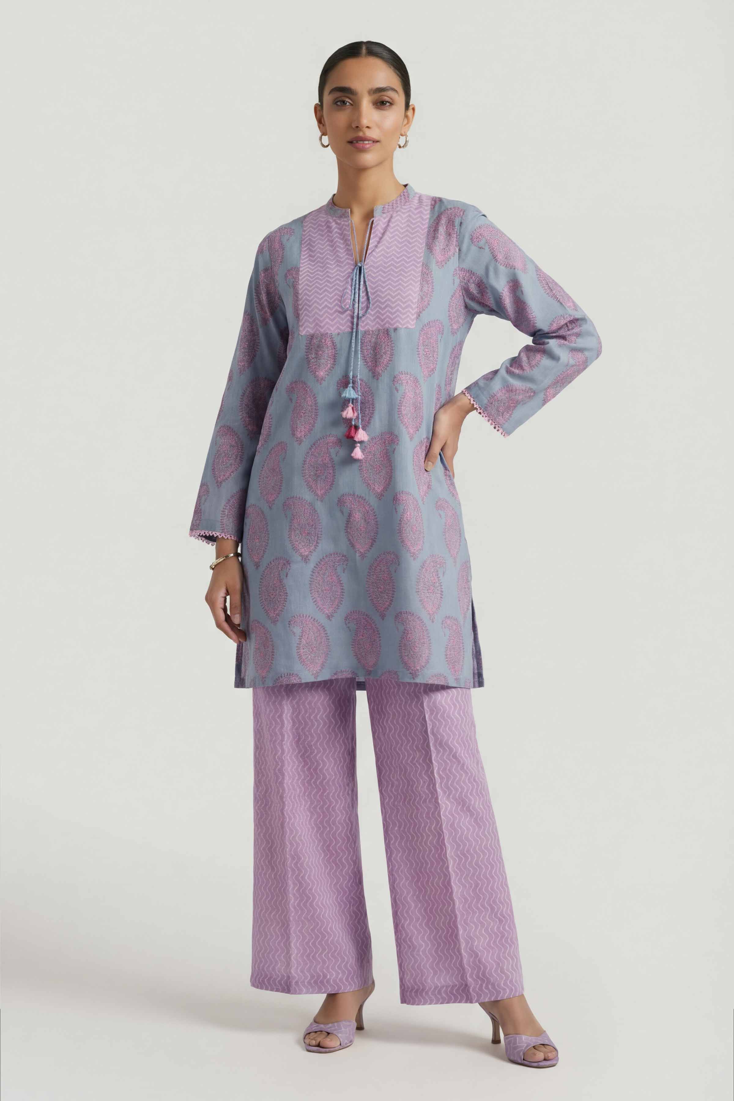 2 Piece - Printed Suit - 42601453 Blue Lawn 2PC Printed Summer