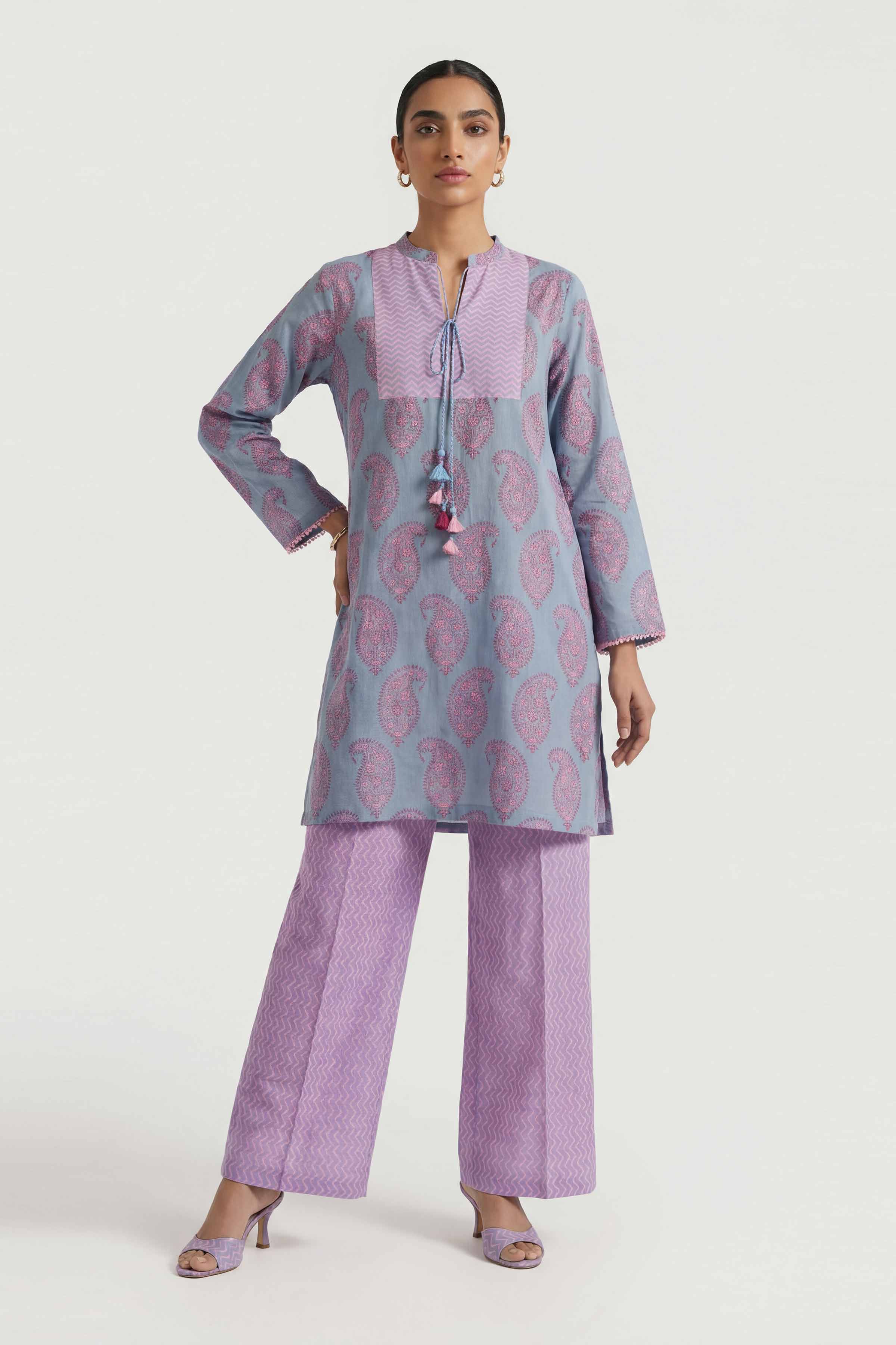 2 Piece - Printed Suit - 42601453 Blue Lawn 2PC Printed Summer