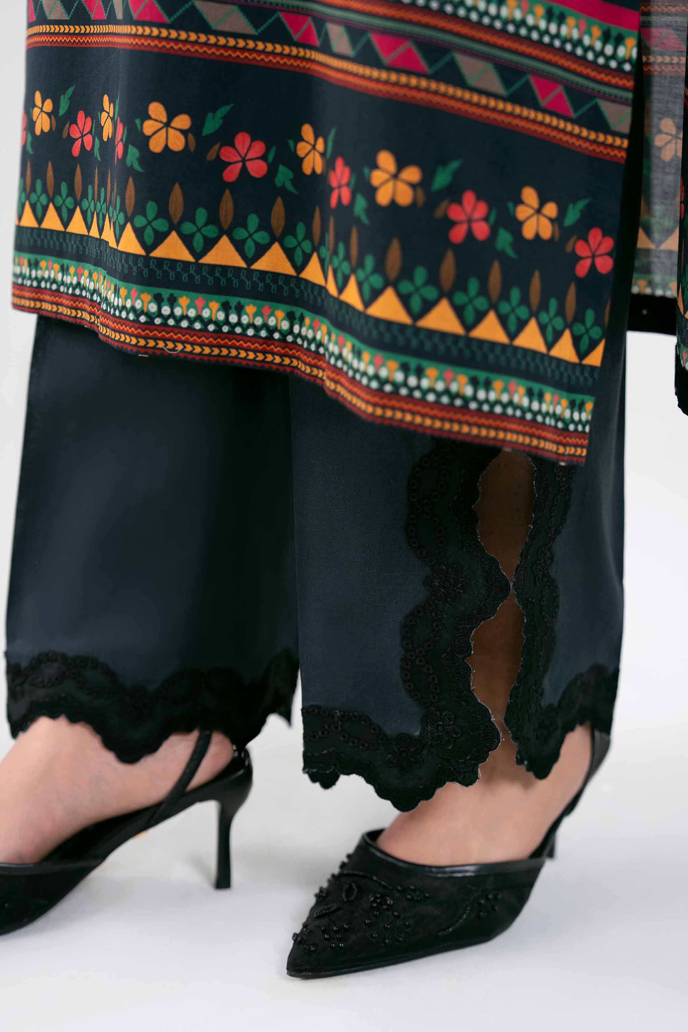 3 Piece - Digital Printed Embroidered Suit - 42601458 Black Lawn 3PC Embroidered Summer