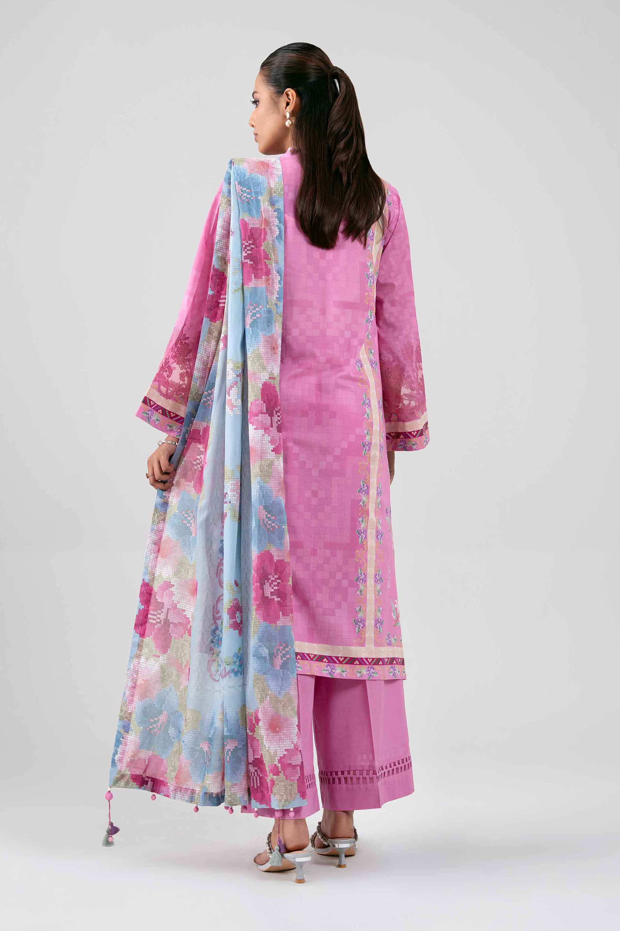 3 Piece - Digital Printed Embroidered Suit - 42601461 Pink Lawn 3PC Embroidered Summer
