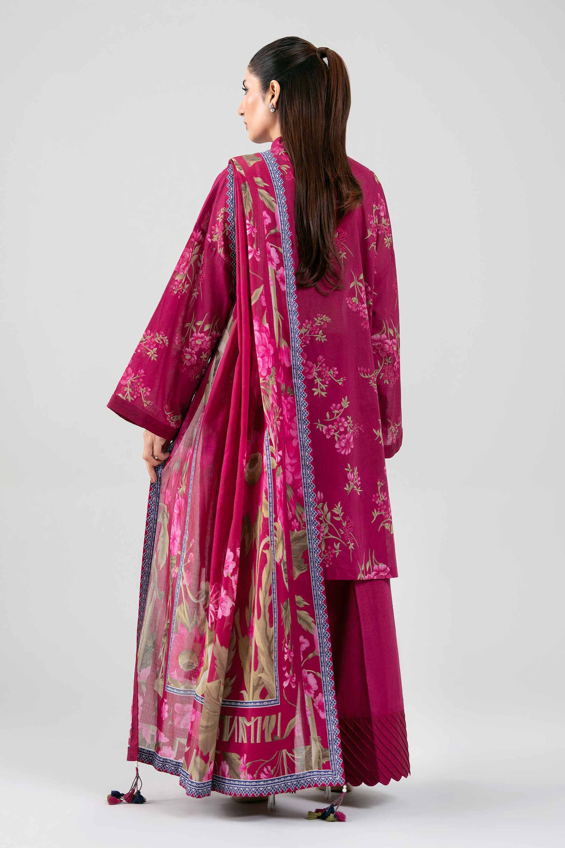 3 Piece - Digital Printed Suit - 42601464 Pink Lawn 3PC Printed Summer