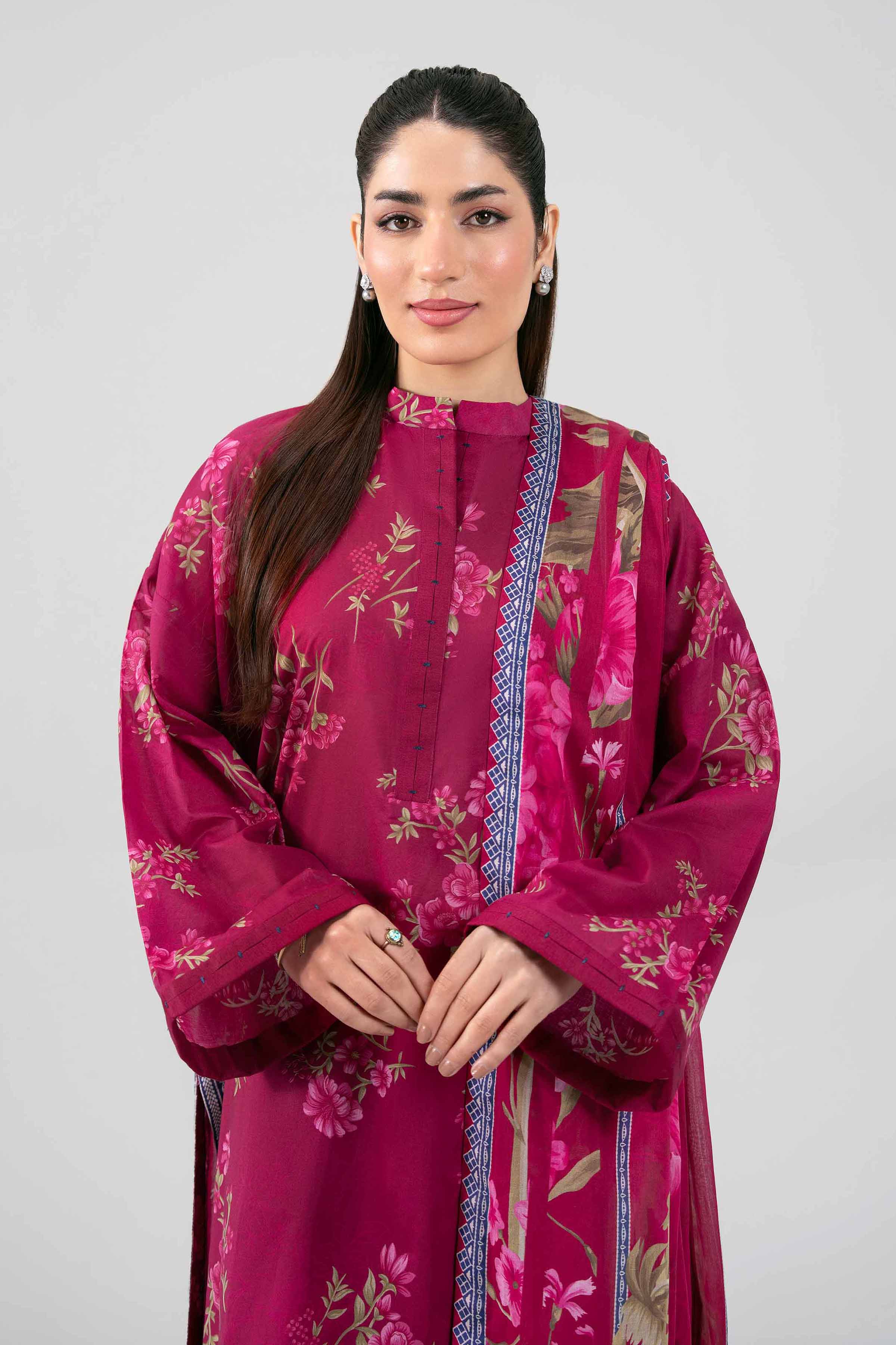 3 Piece - Digital Printed Suit - 42601464 Pink Lawn 3PC Printed Summer