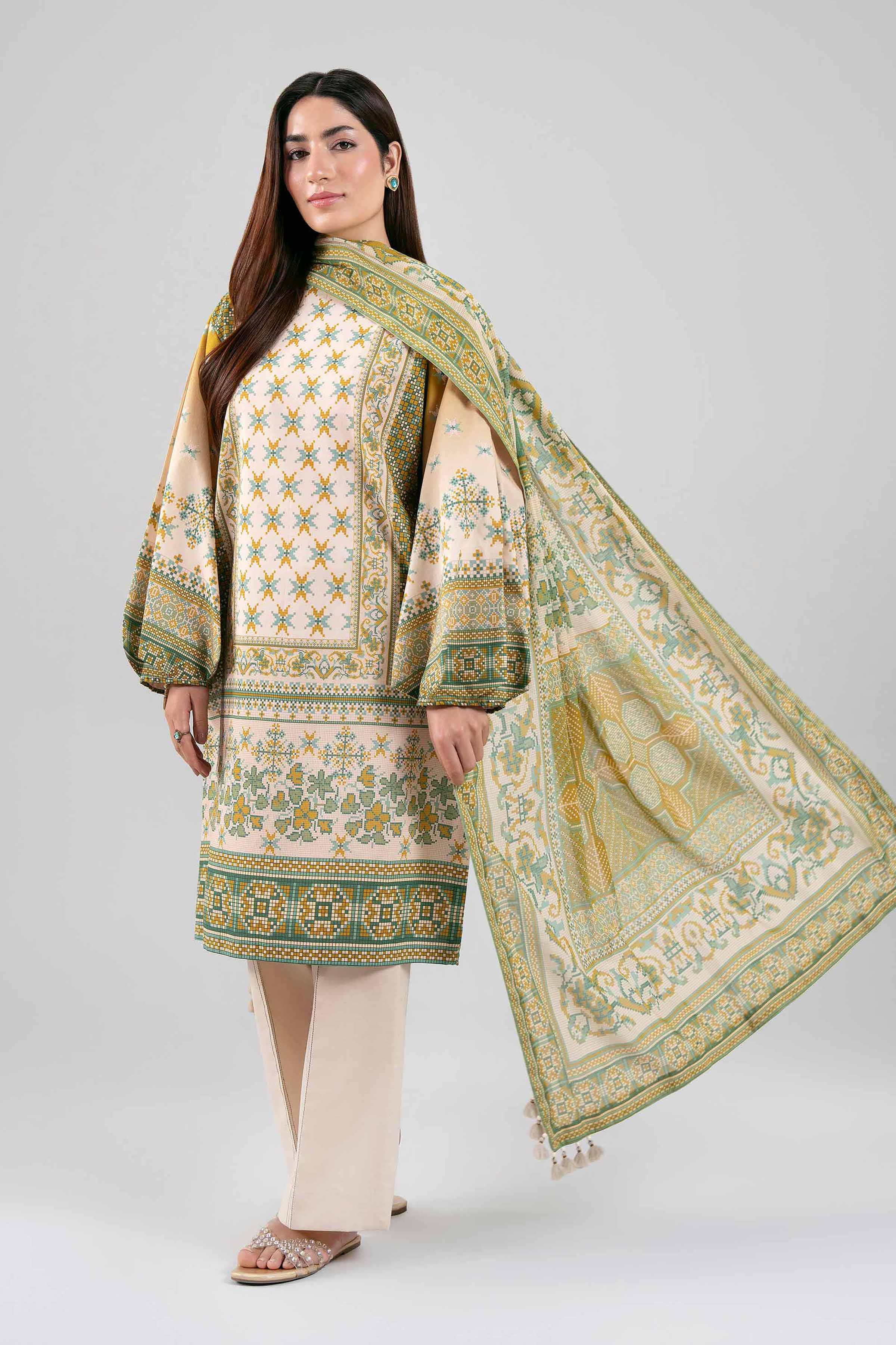 3 Piece - Digital Printed Suit - 42601465 Multi Lawn 3PC Printed Summer