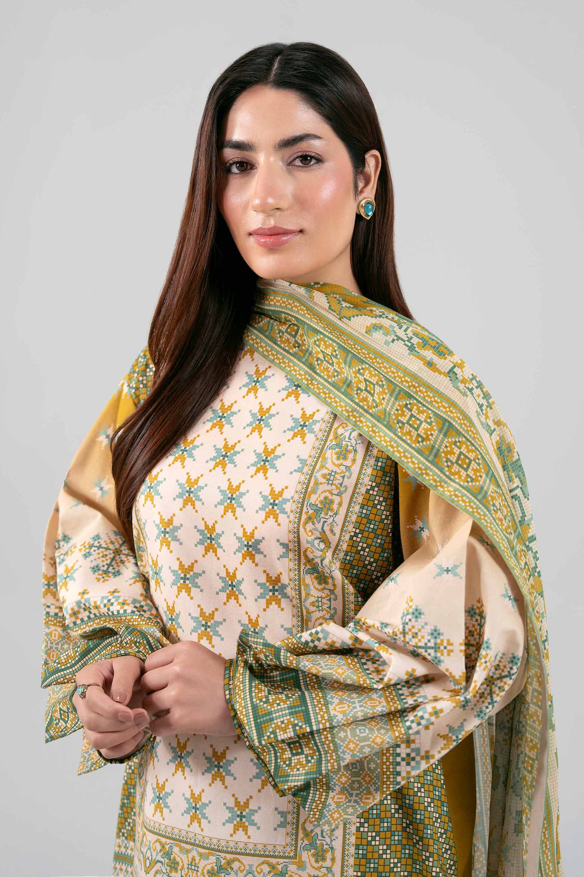 3 Piece - Digital Printed Suit - 42601465 Multi Lawn 3PC Printed Summer