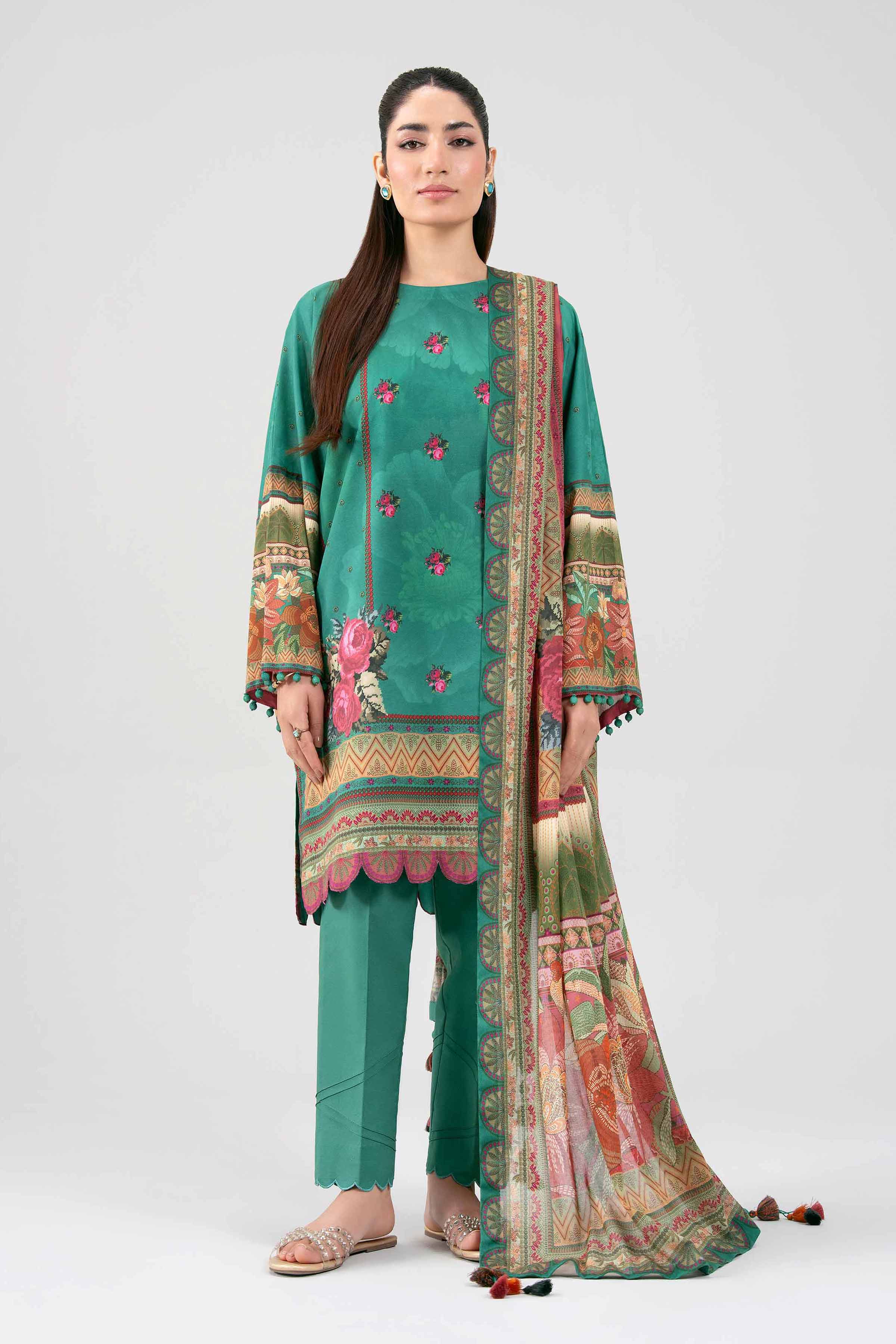 3 Piece - Digital Printed Suit - 42601469 Green Lawn 3PC Printed Summer