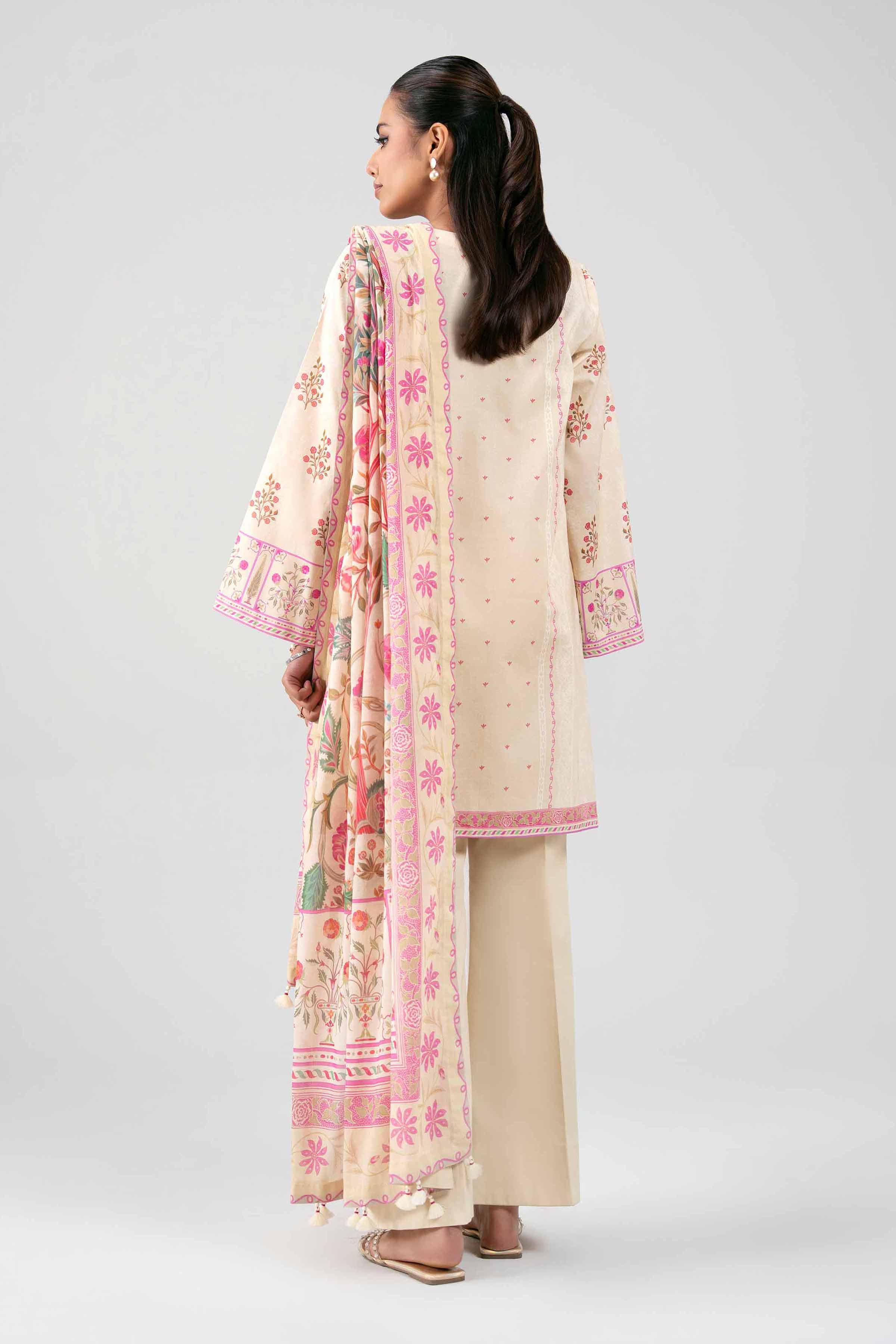 3 Piece - Digital Printed Suit - 42601472 Yellow Lawn 3PC Printed Summer
