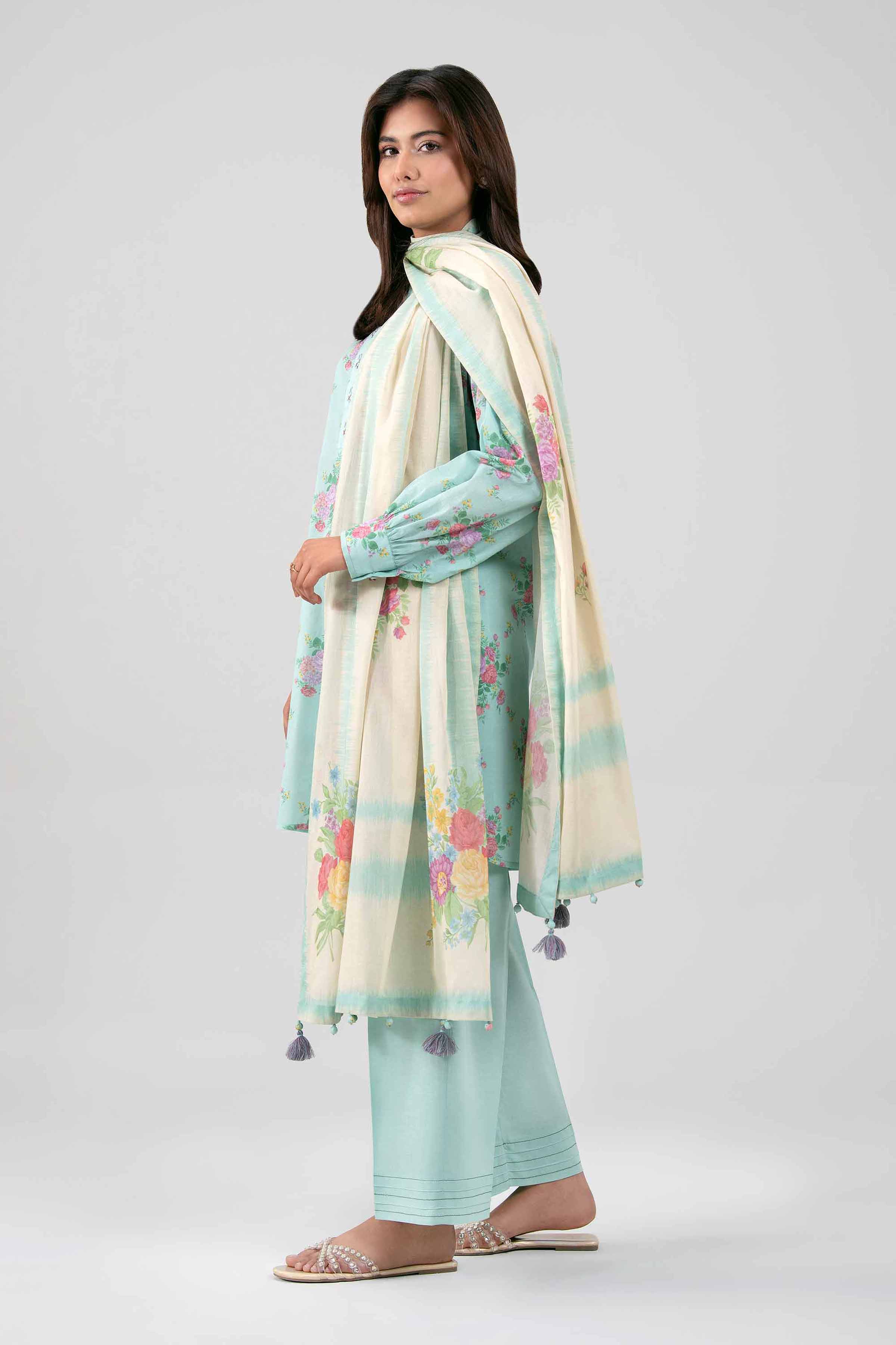3 Piece - Digital Printed Suit - 42601473 Green Lawn 3PC Printed Summer