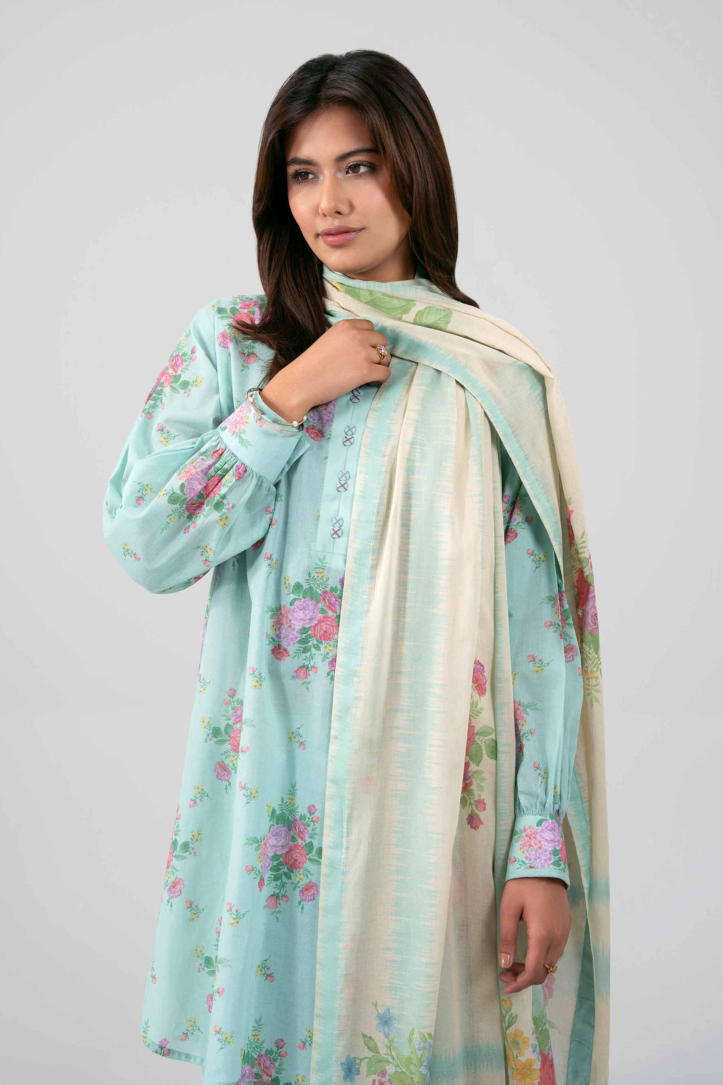 3 Piece - Digital Printed Suit - 42601473 Green Lawn 3PC Printed Summer