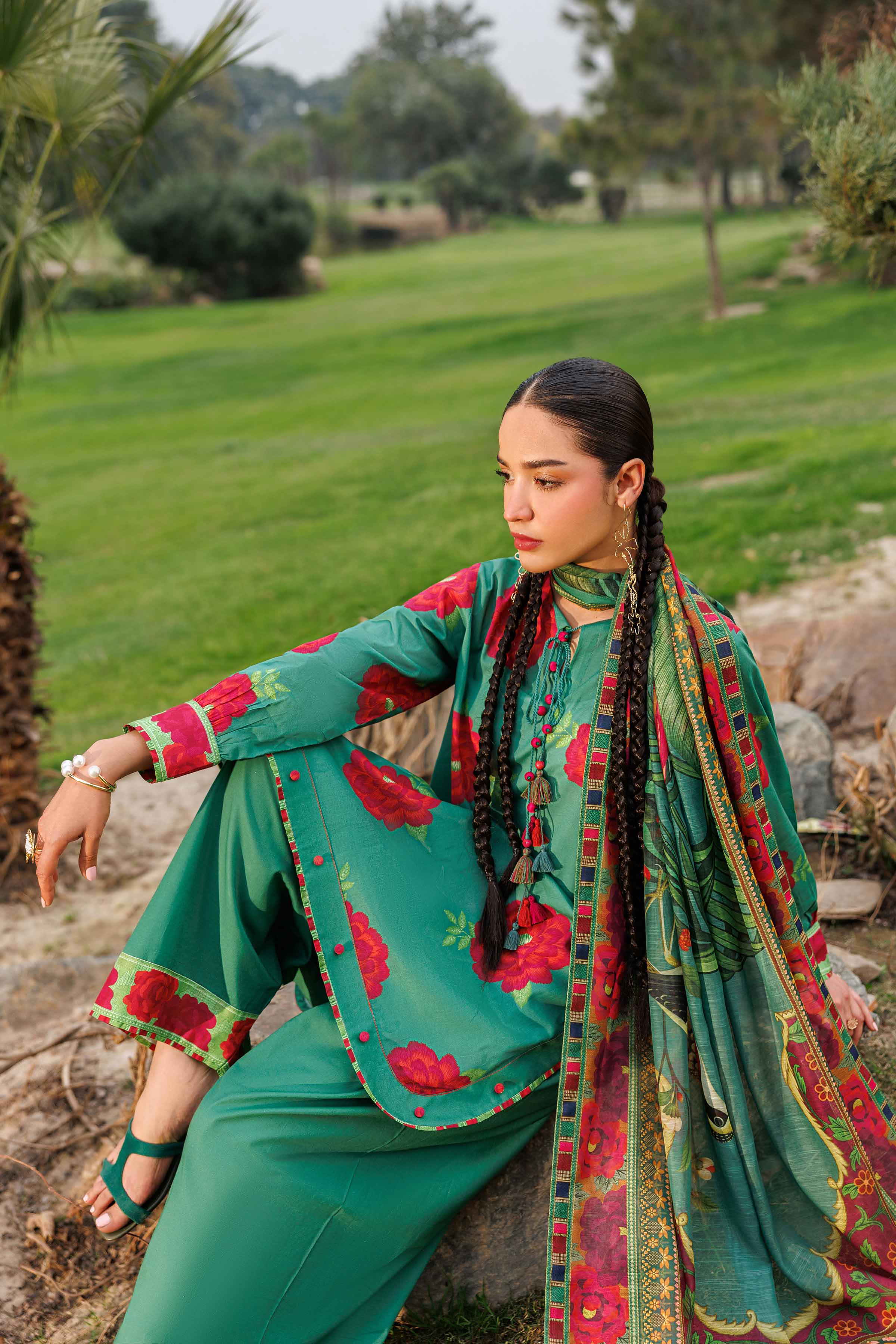 3 Piece - Digital Printed Suit - 42601484