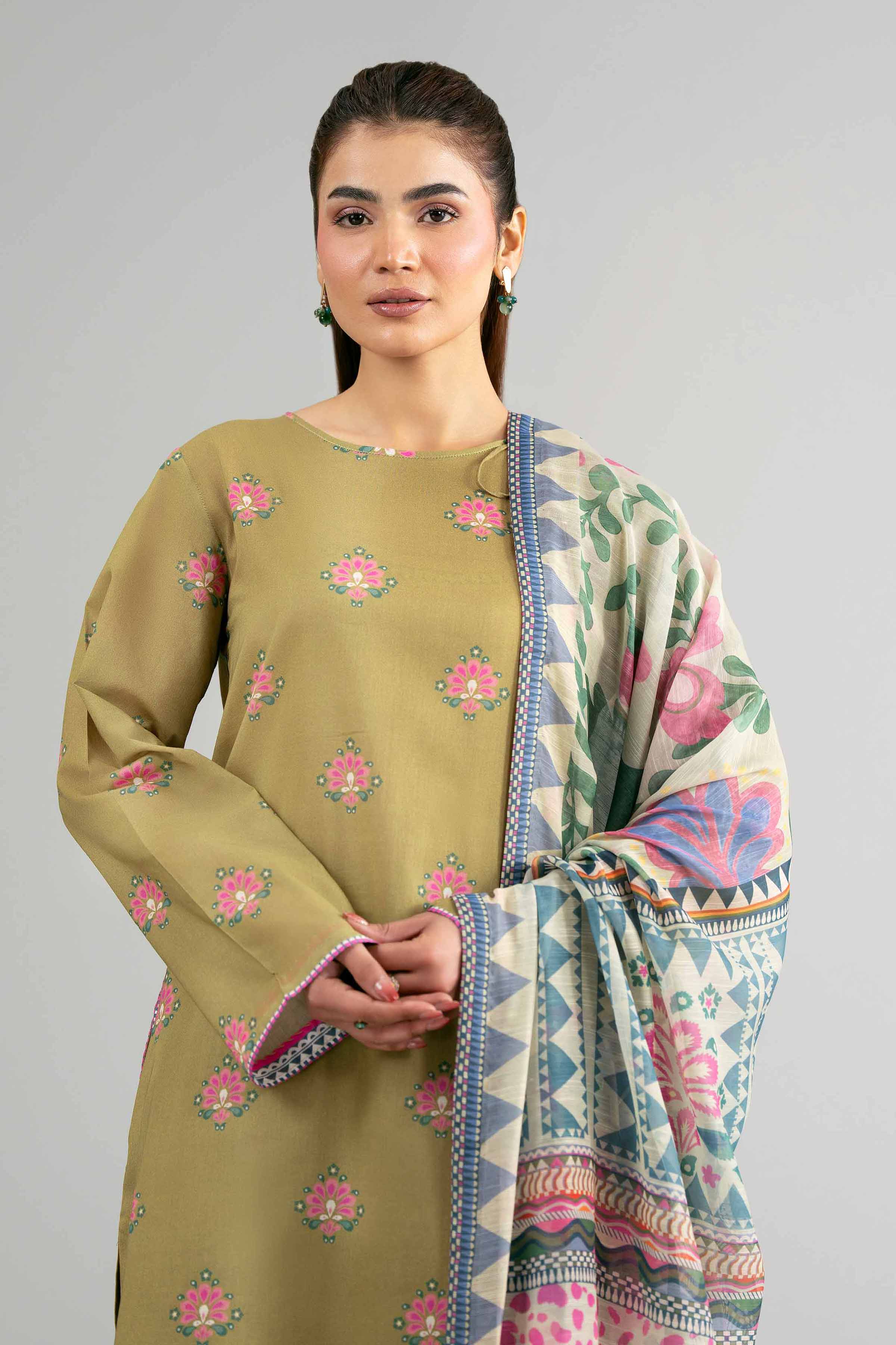 3 Piece - Digital Printed Suit - 42601488 Green Lawn 3PC Printed Summer