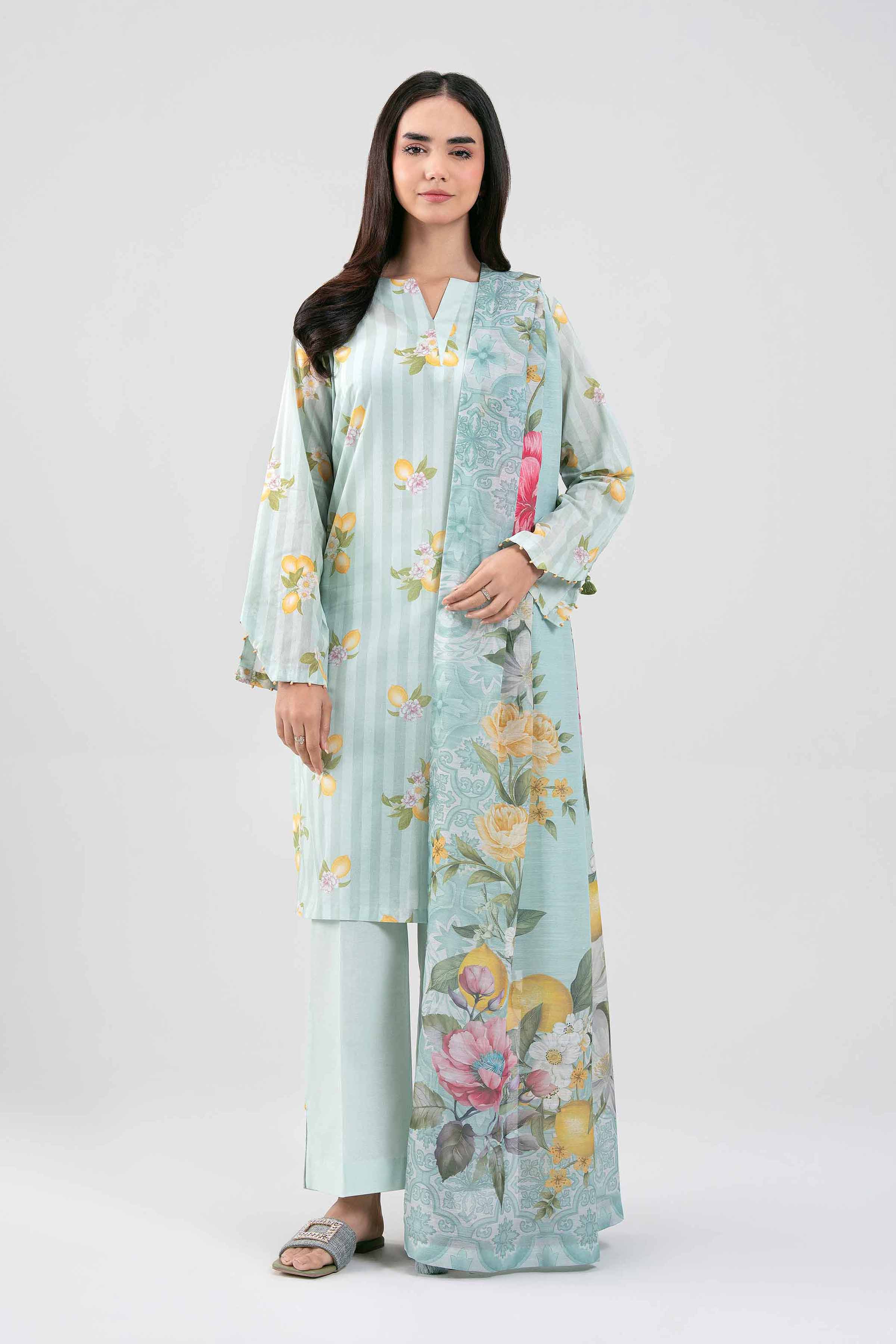 3 Piece - Digital Printed Suit - 42601500 Green Lawn 3PC Printed Summer