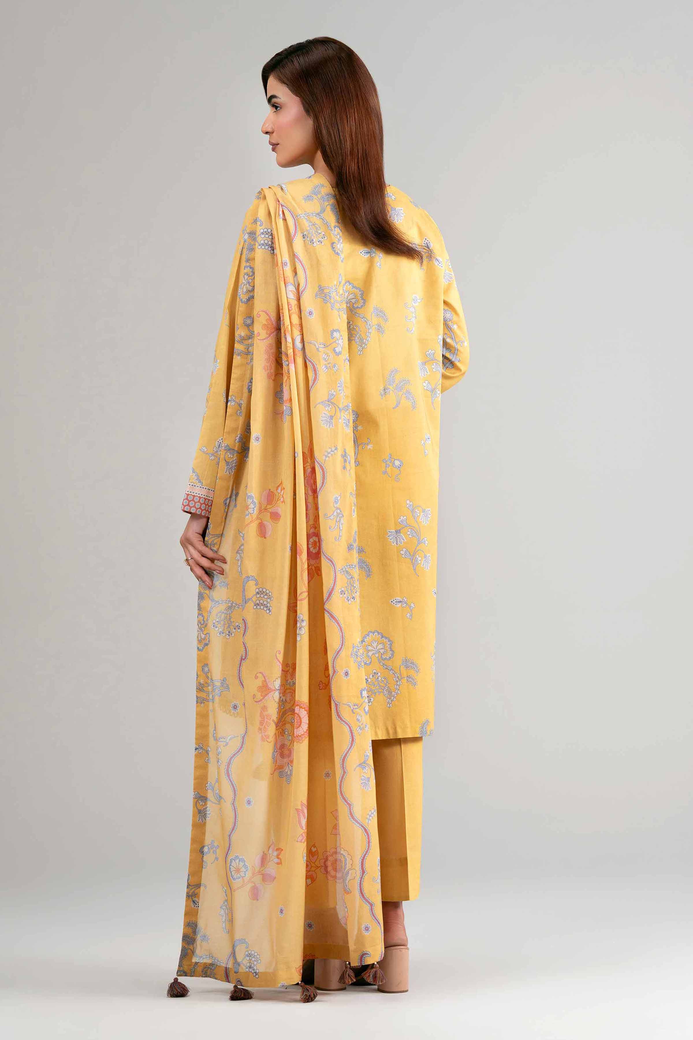 3 Piece - Printed Suit - 42601505 Yellow Lawn 3PC Printed Summer