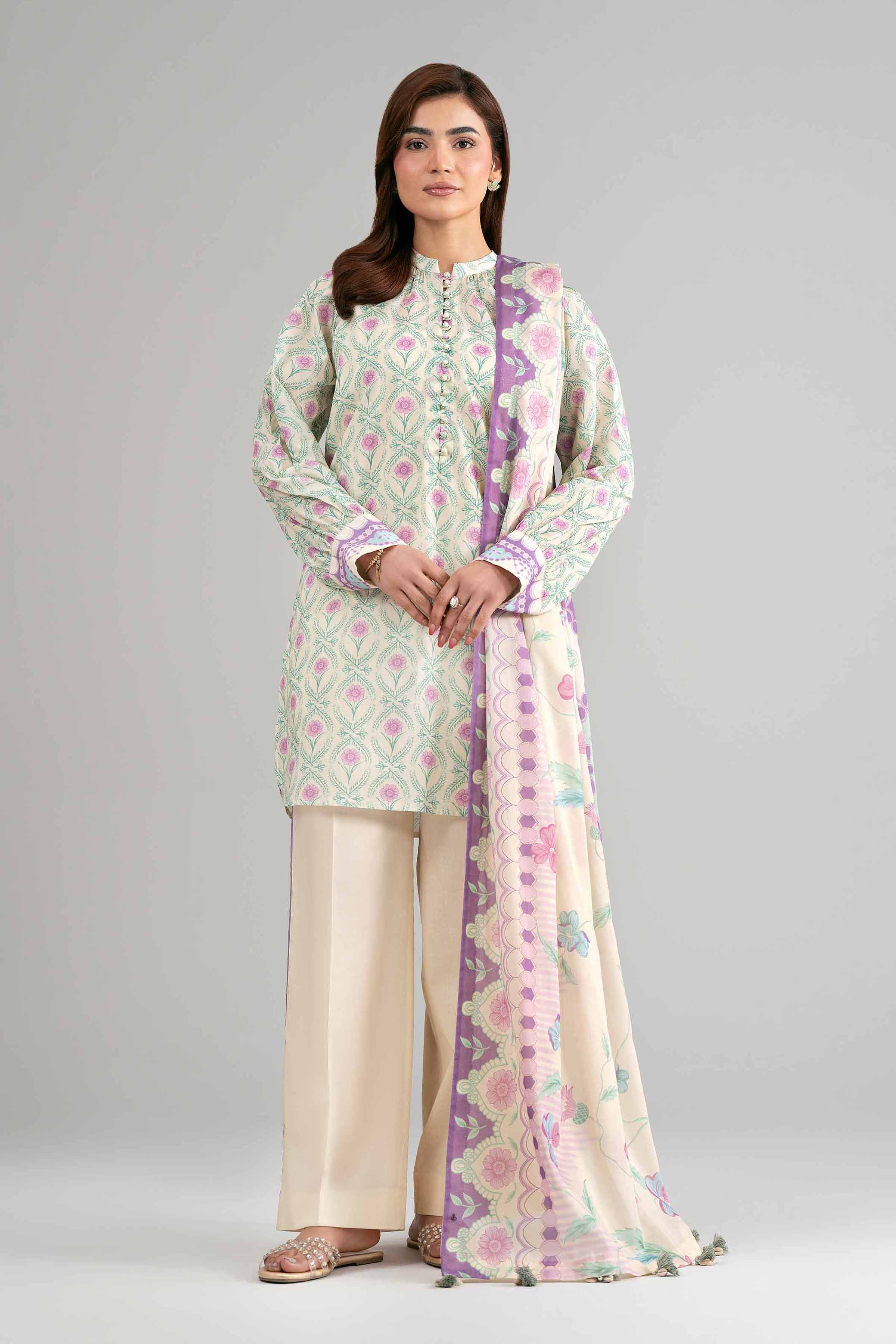 3 Piece - Printed Suit - 42601507 Multi Lawn 3PC Printed Summer