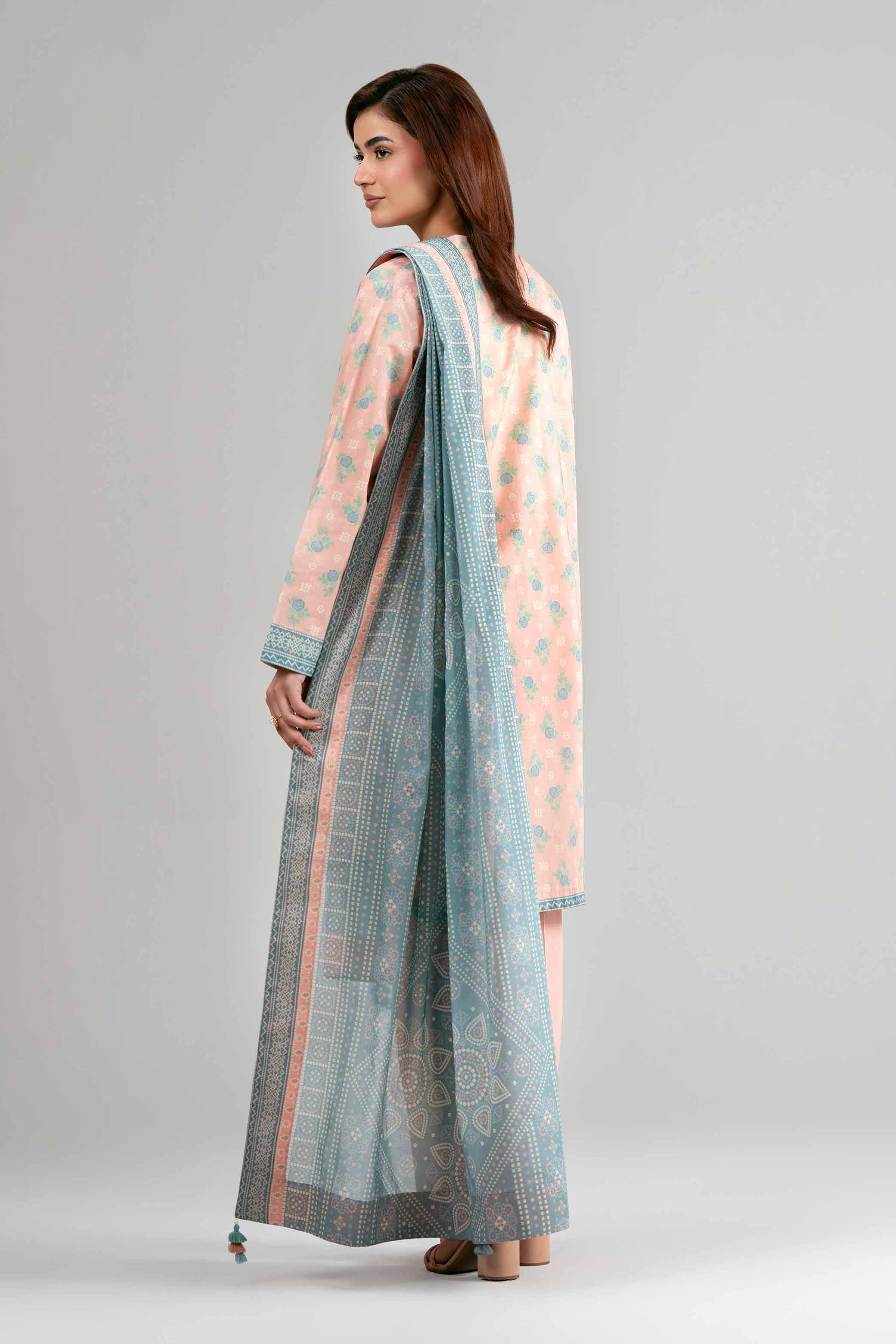 3 Piece - Printed Suit - 42601514 Pink Lawn 3PC Printed Summer