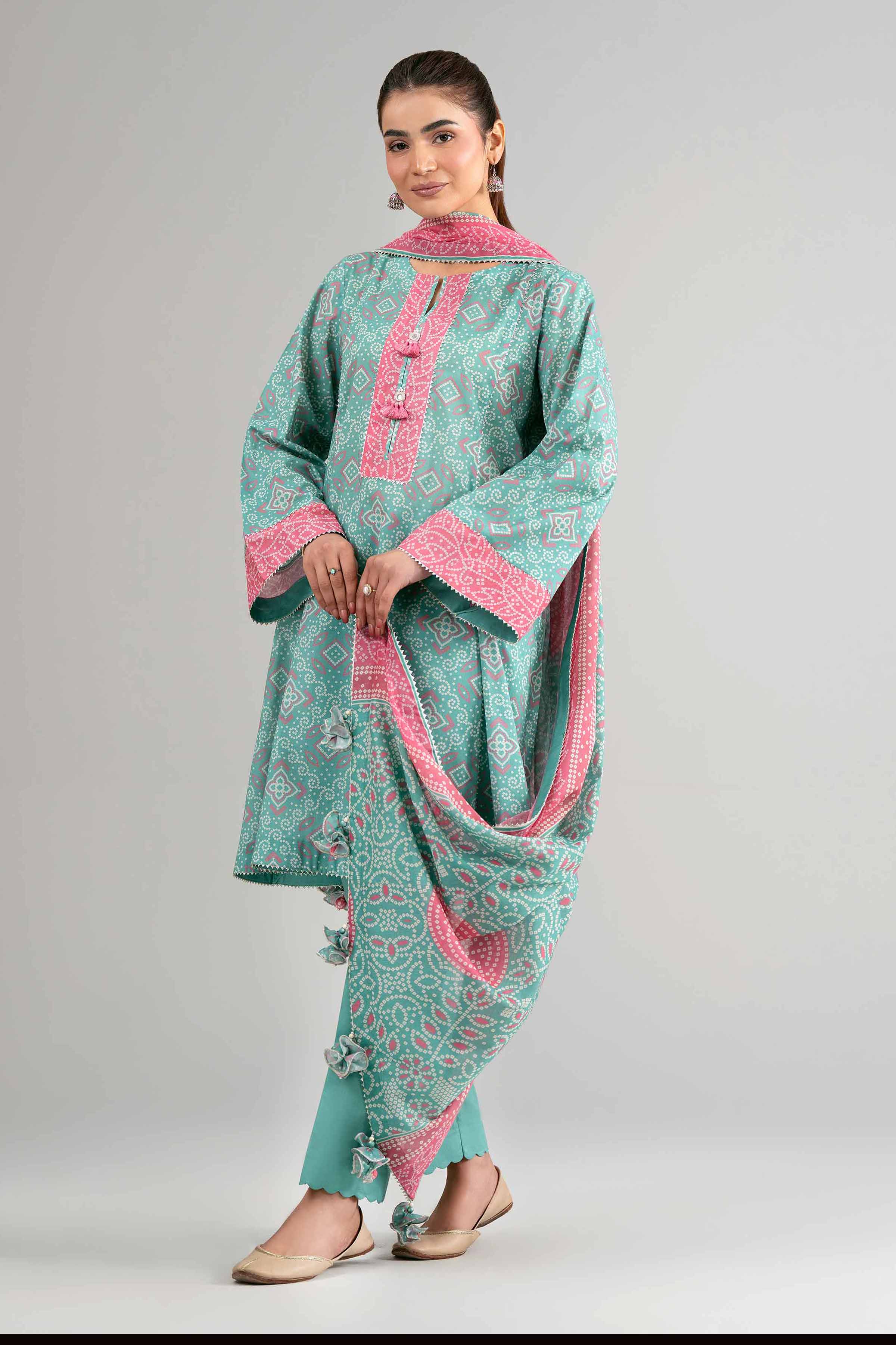 3 Piece - Printed Suit - 42601515 Green Lawn 3PC Printed Summer