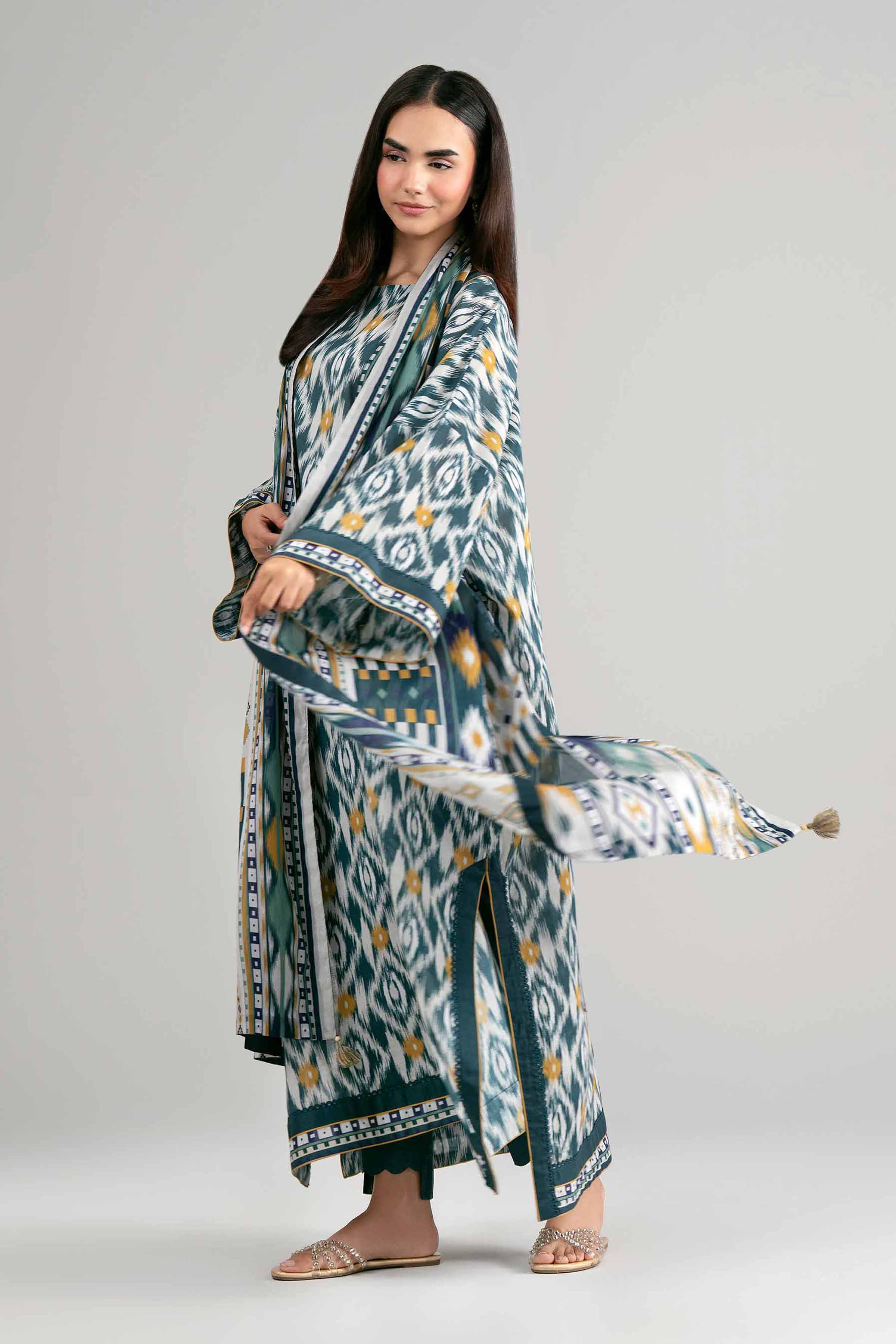 3 Piece - Printed Suit - 42601518 Multi Lawn 3PC Printed Summer