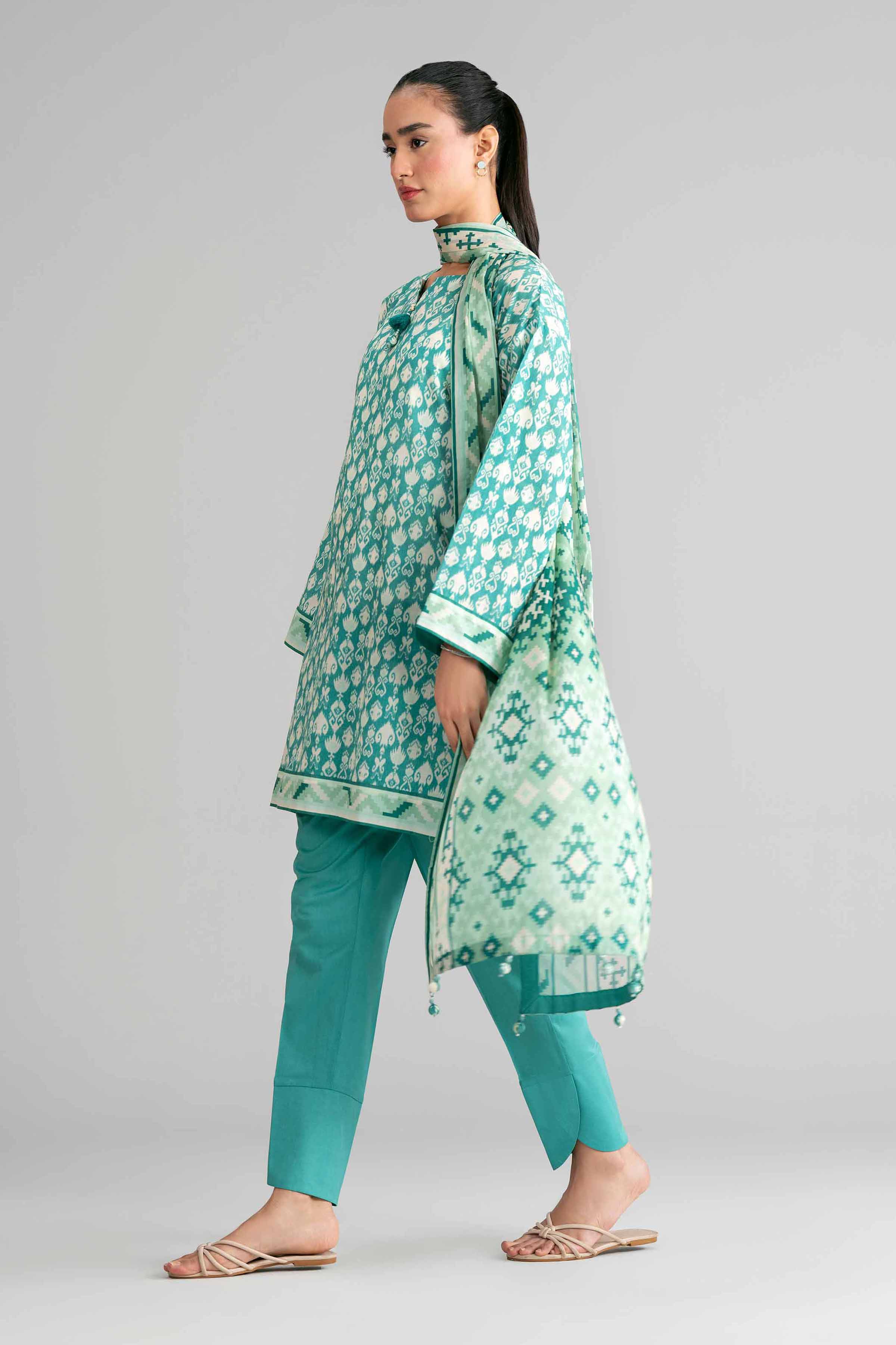 3 Piece - Printed Suit - 42601519 Multi Lawn 3PC Printed Summer