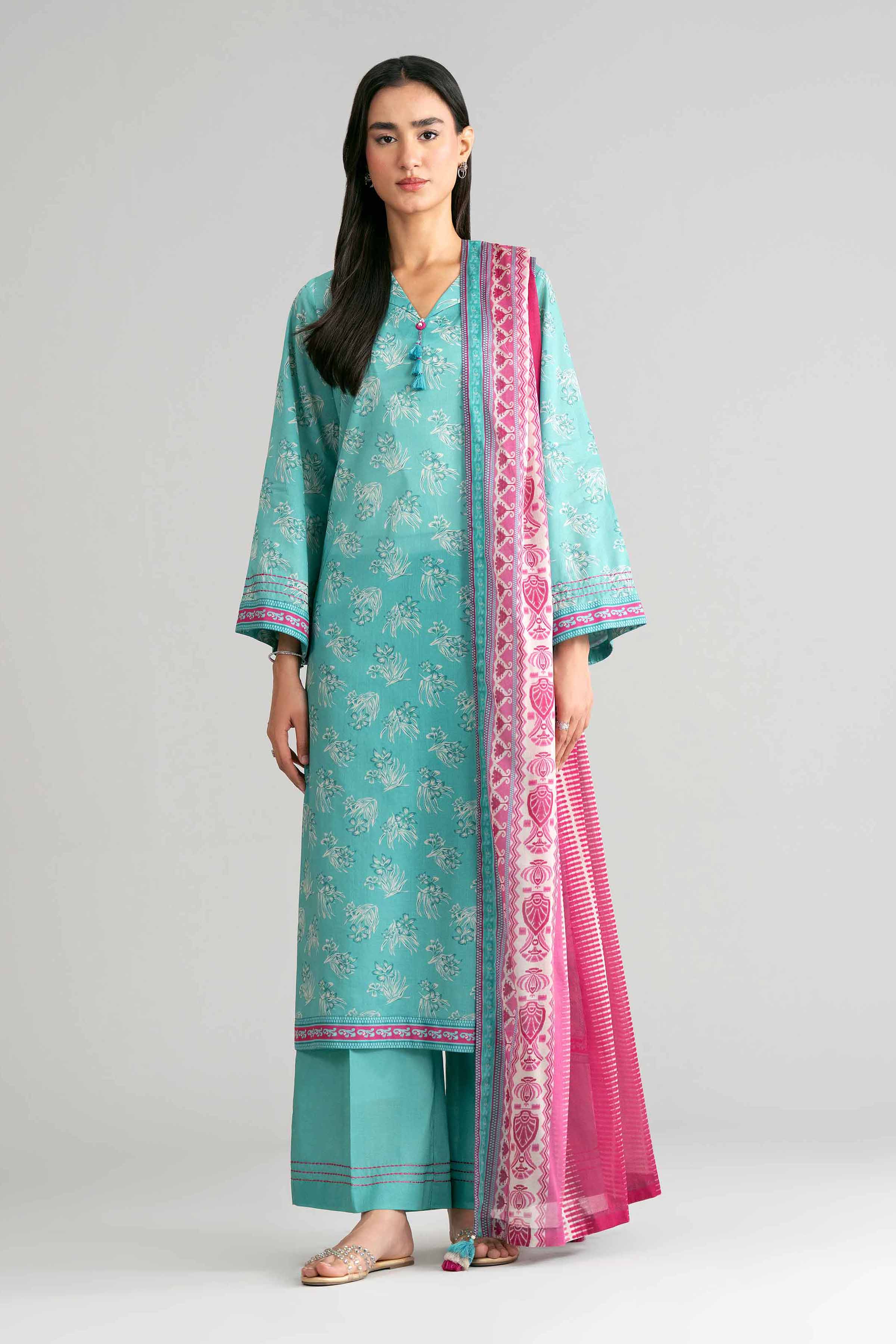 3 Piece - Printed Suit - 42601520 Green Lawn 3PC Printed Summer