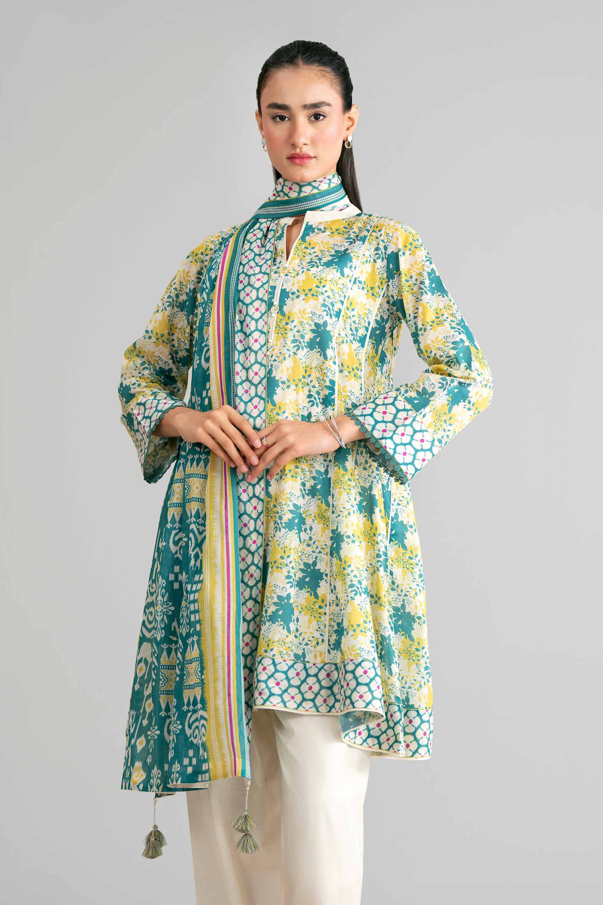 3 Piece - Printed Suit - 42601521 Multi Lawn 3PC Printed Summer