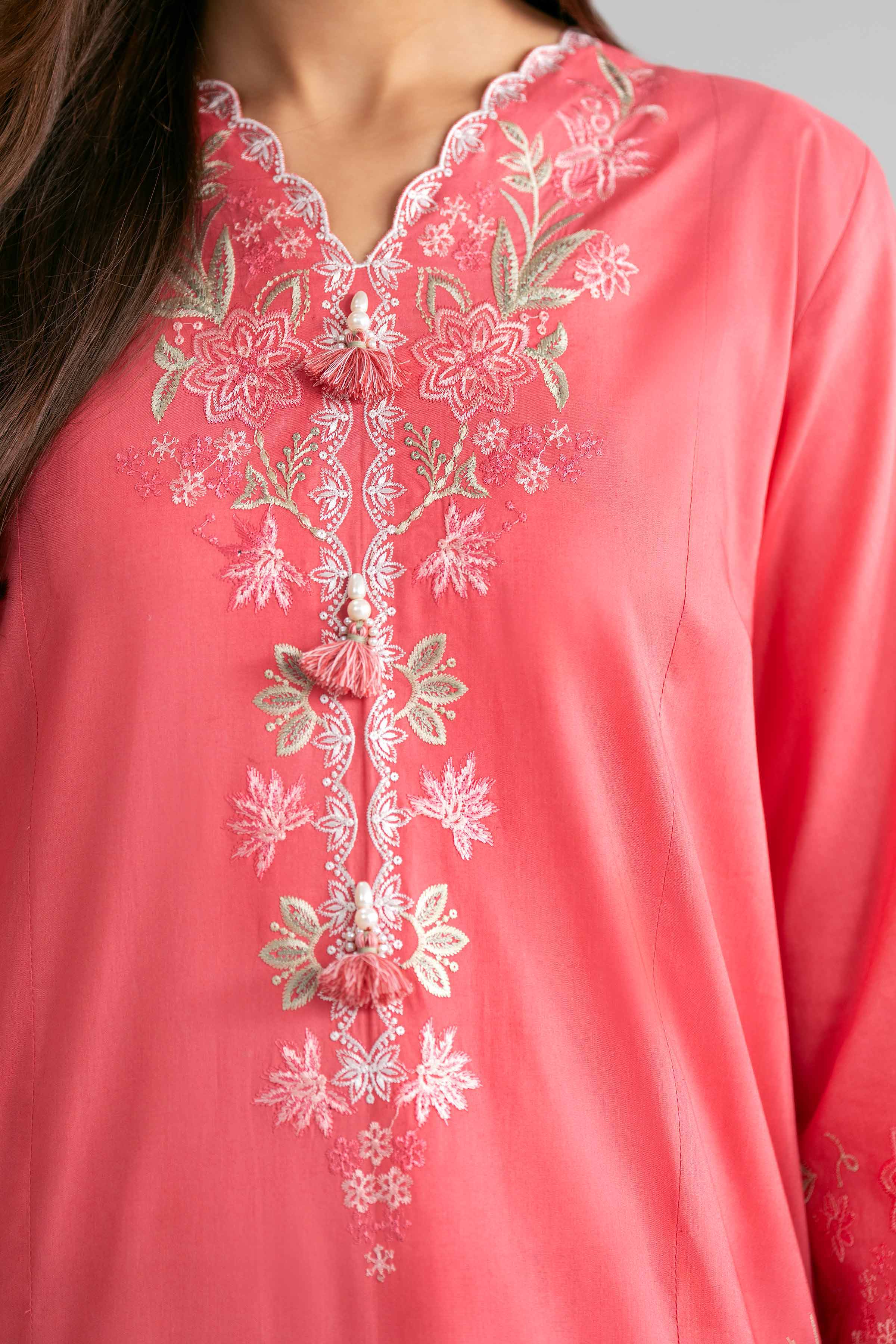 3 Piece - Digital Printed Embroidered Suit - 42601528 Pink Lawn 3PC Embroidered Summer
