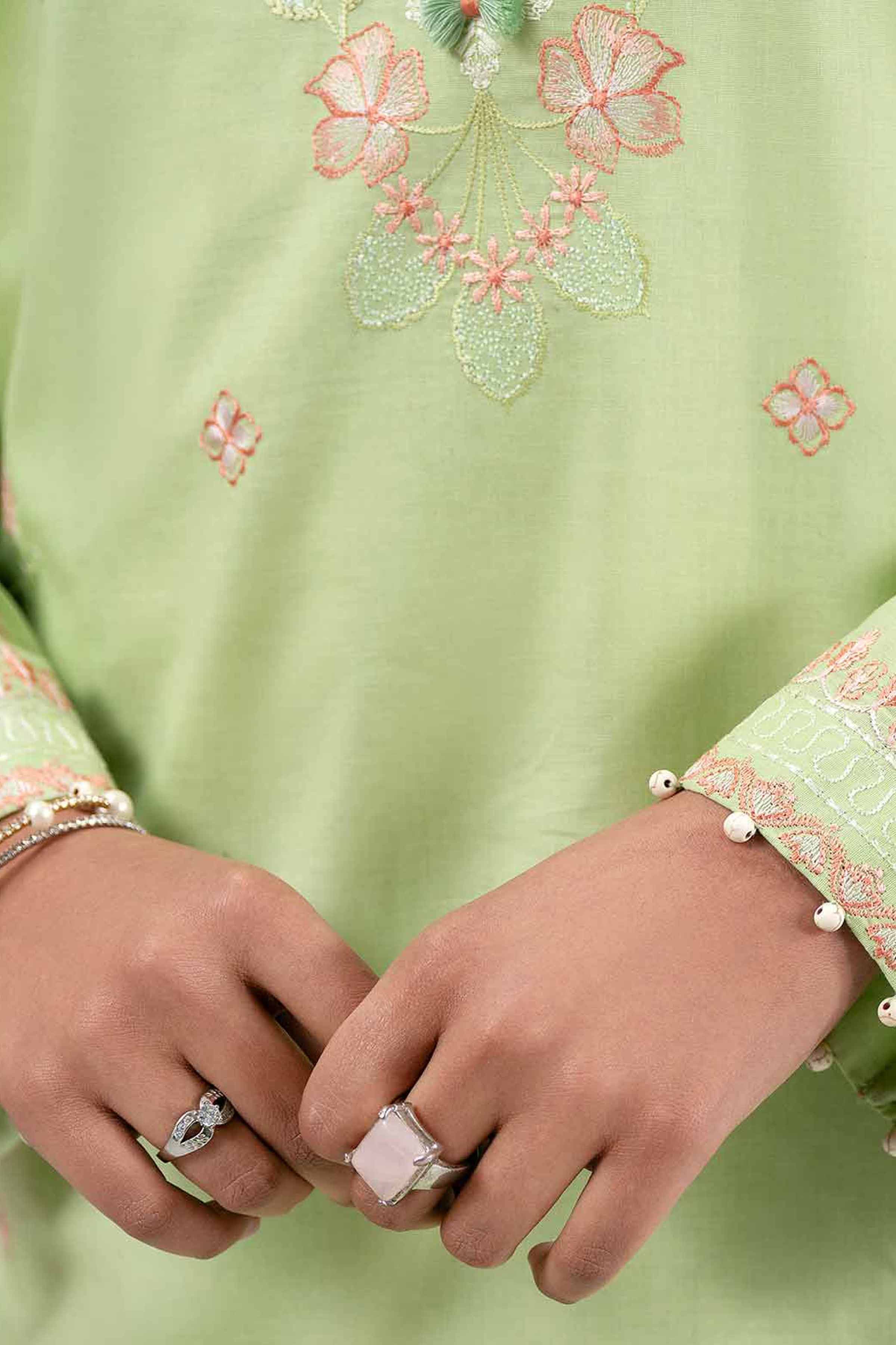 3 Piece - Digital Printed Embroidered Suit - 42601530 Green Lawn 3PC Embroidered Summer