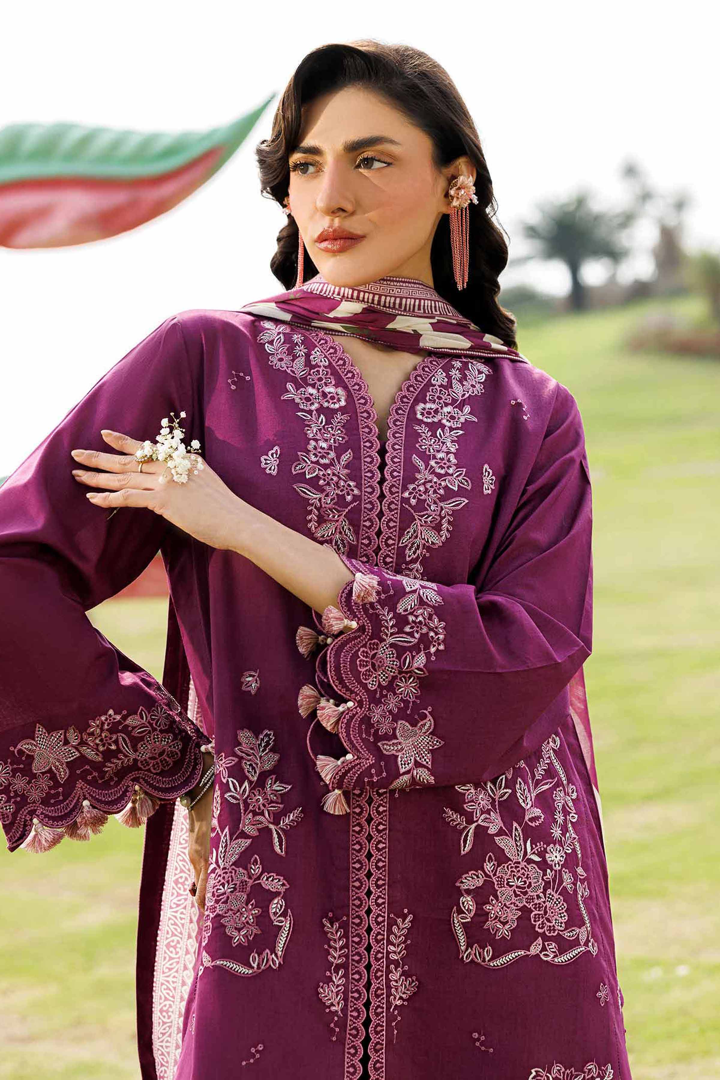 3 Piece - Digital Printed Embroidered Suit - 42601533 Blue Lawn 3PC Embroidered Summer