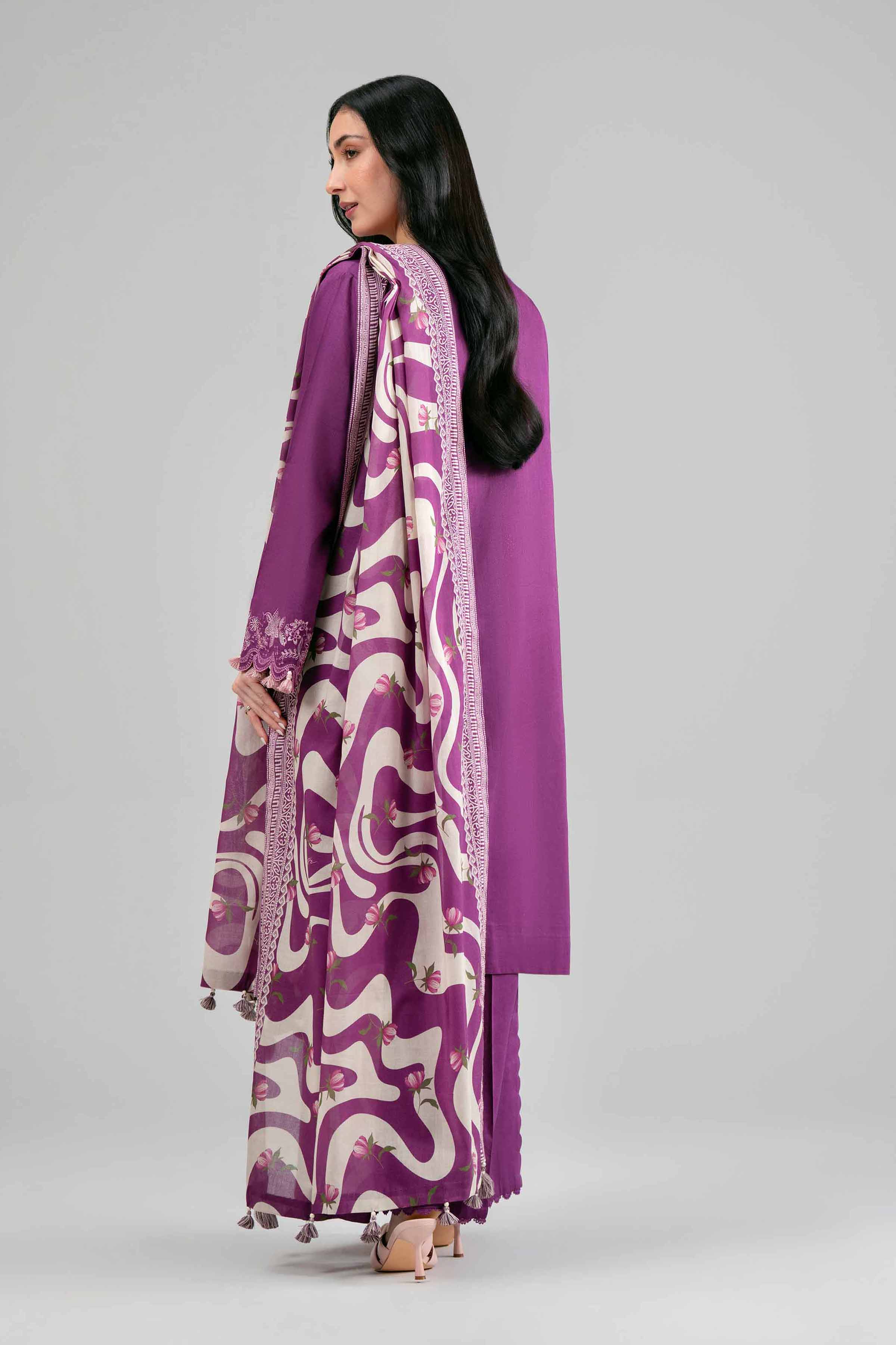 3 Piece - Printed Embroidered Suit - 42601534