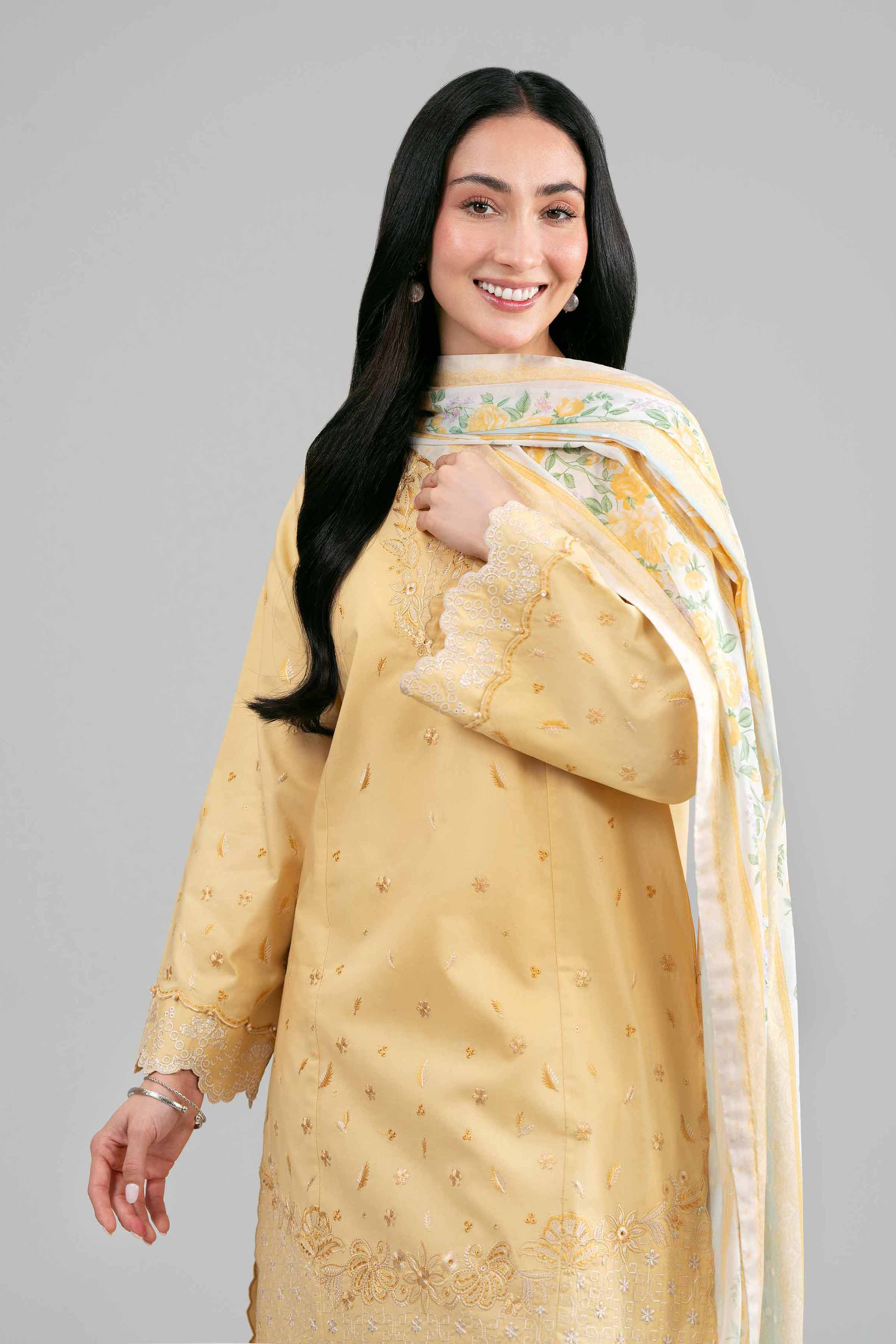 3 Piece - Printed Embroidered Suit - 42601540