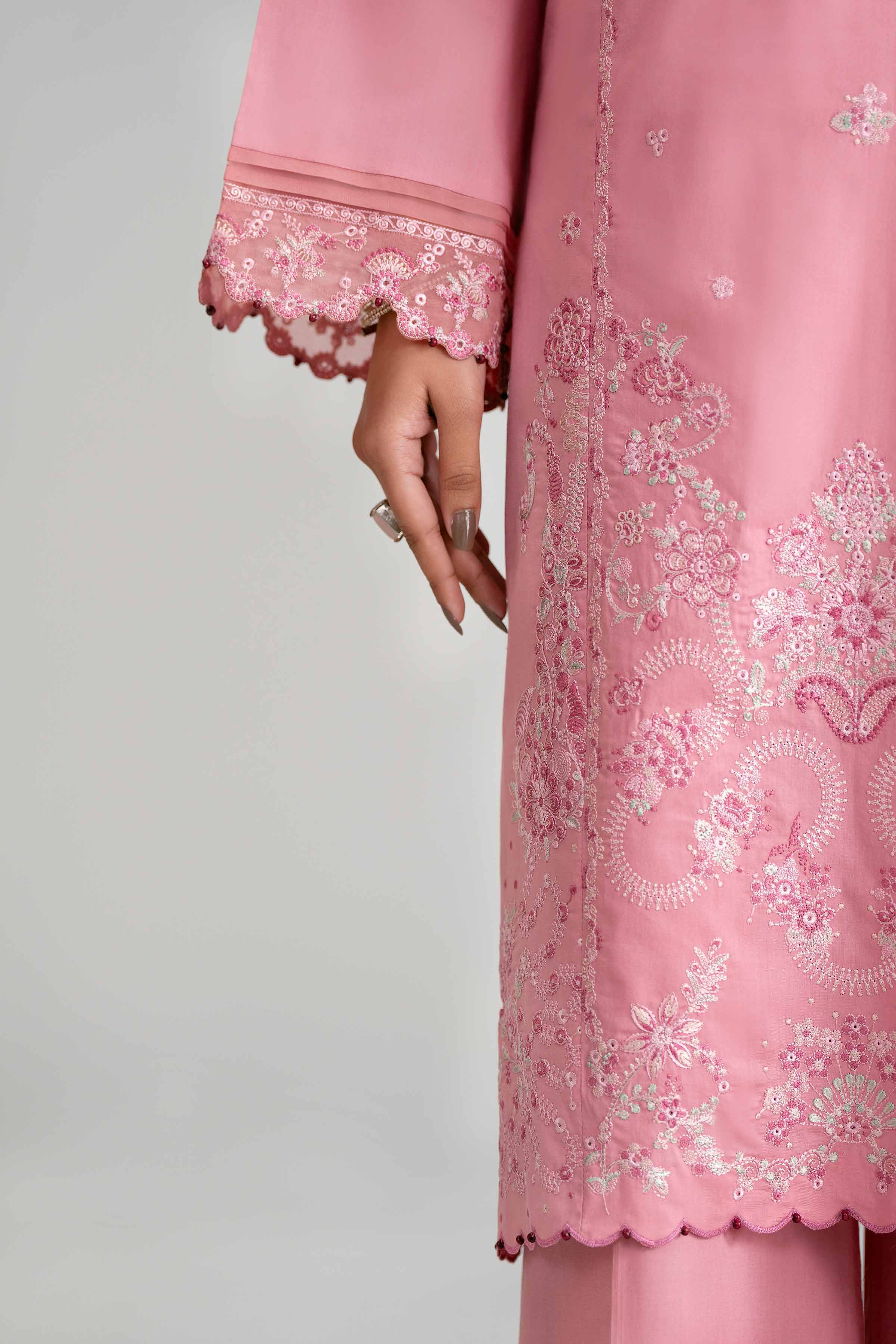 3 Piece - Digital Printed Embroidered Suit - 42601544 Pink Lawn 3PC Embroidered Summer